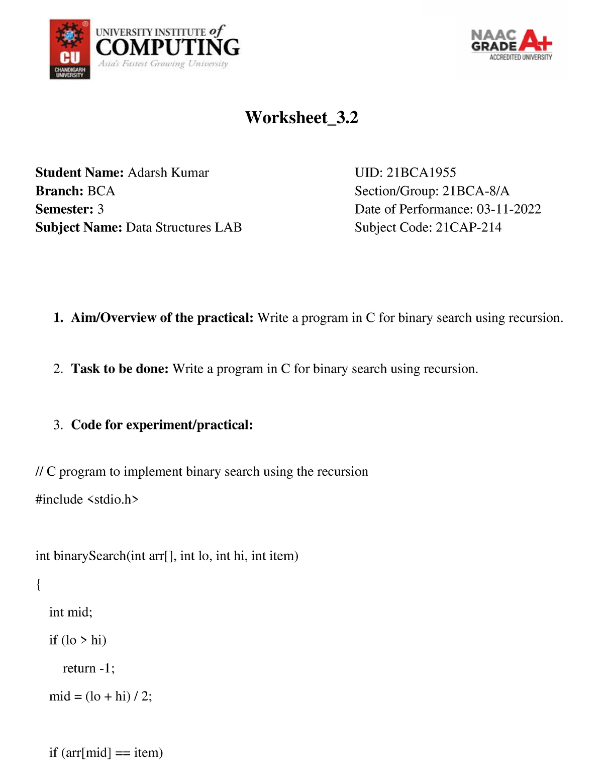 write-a-c-program-to-perform-binary-search-using-recursion-worksheet