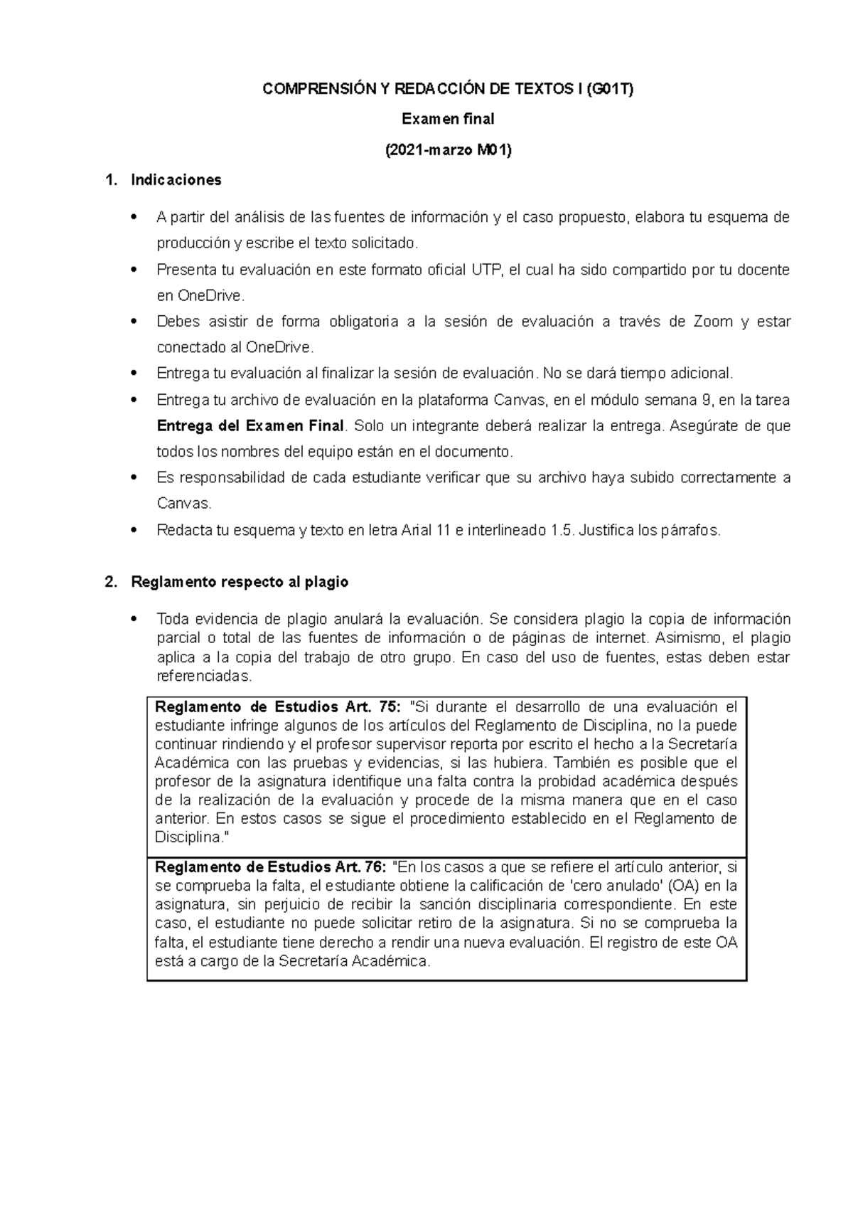 CRT1-Examen Final Formato UTP - Studocu