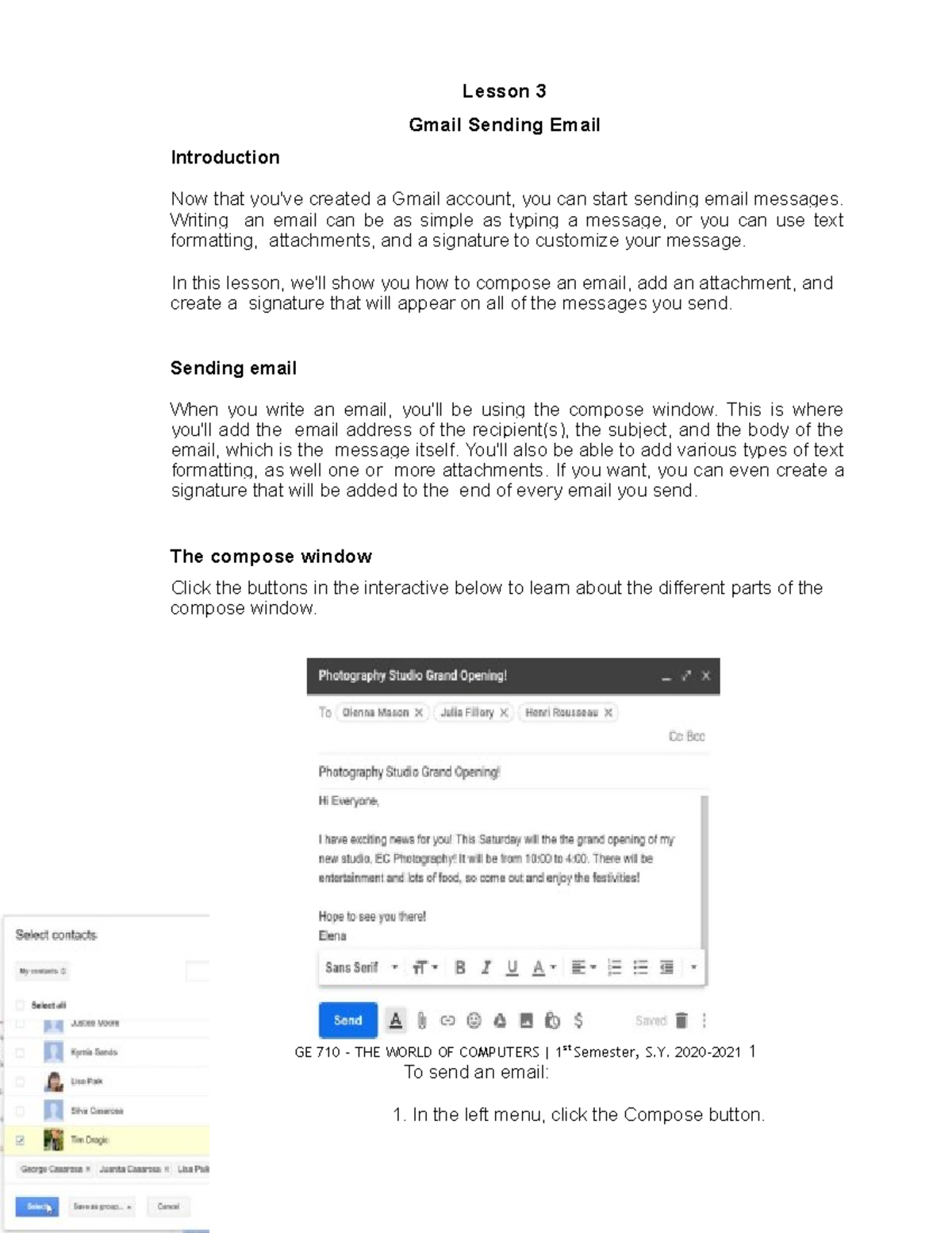 3. Lesson 3 Sending Email - Lesson 3 Gmail Sending Email Introduction ...