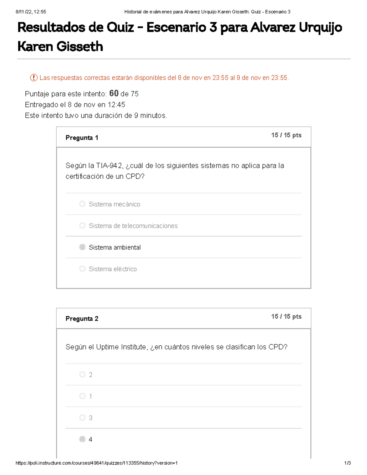 Historial De Exámenes Para Alvarez Urquijo Karen Gisseth Quiz ...