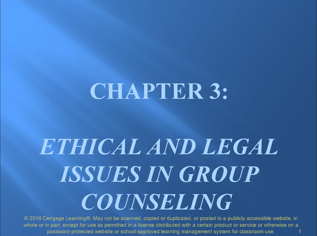 Chapter 3 - Lecture Notes 3 - CHAPTER 3: ETHICAL AND LEGAL ISSUES IN ...