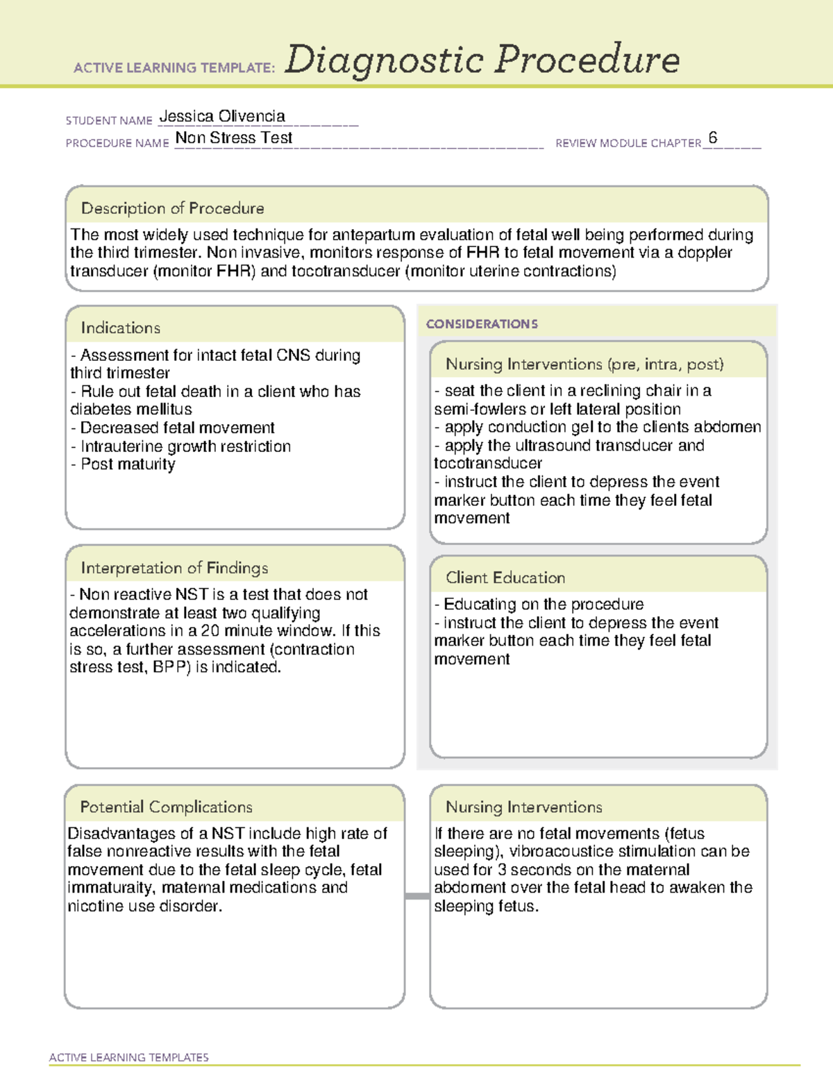 NONstress test - ATI Templates - NUR223 - ACTIVE LEARNING TEMPLATES ...