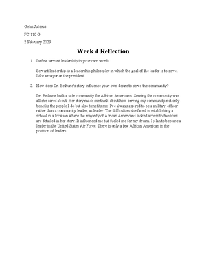 Week 6 Reflection 1 - Resources around your colleges’ campus that are ...