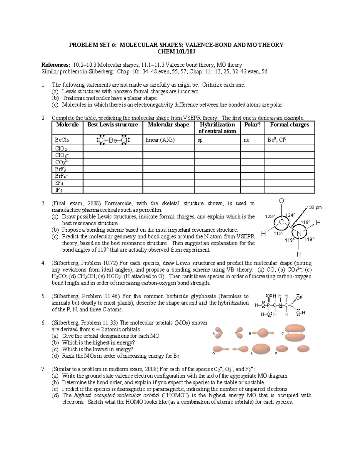 Unit 2 Problem Set 6 Questions - Chem101 - Ualberta - Studocu