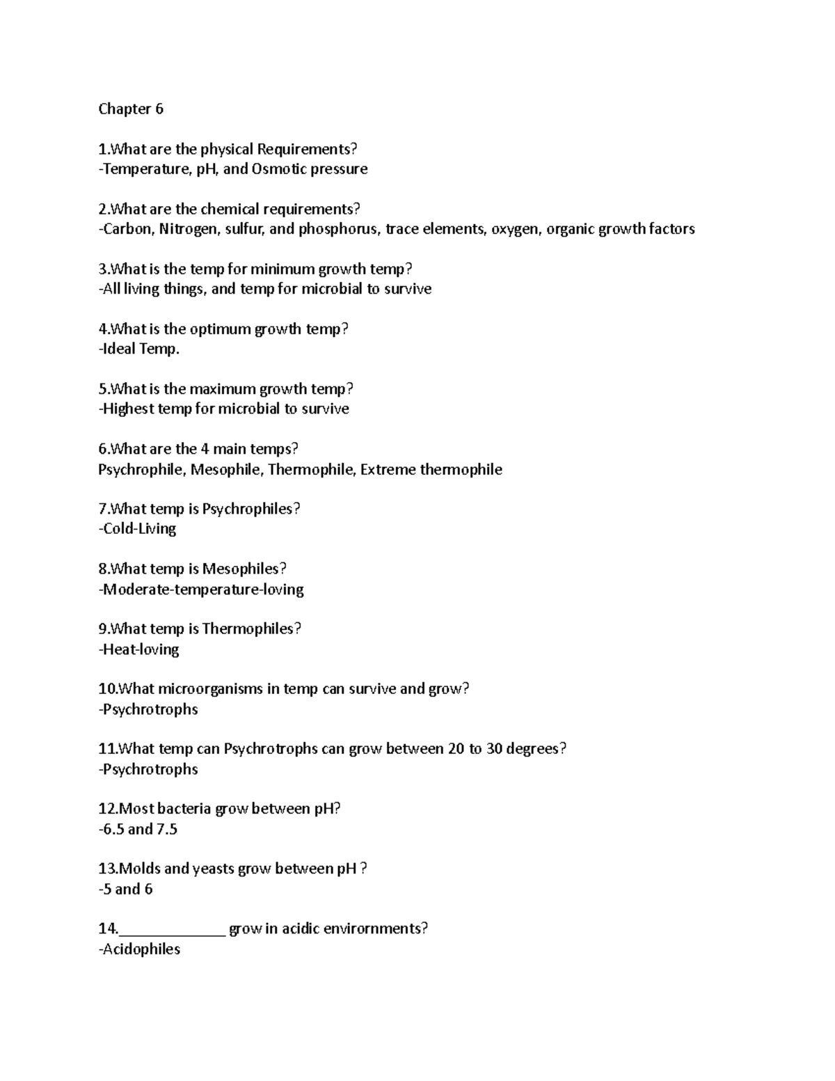 Chapter 6 micro test review - Chapter 6 1 are the physical Requirements ...