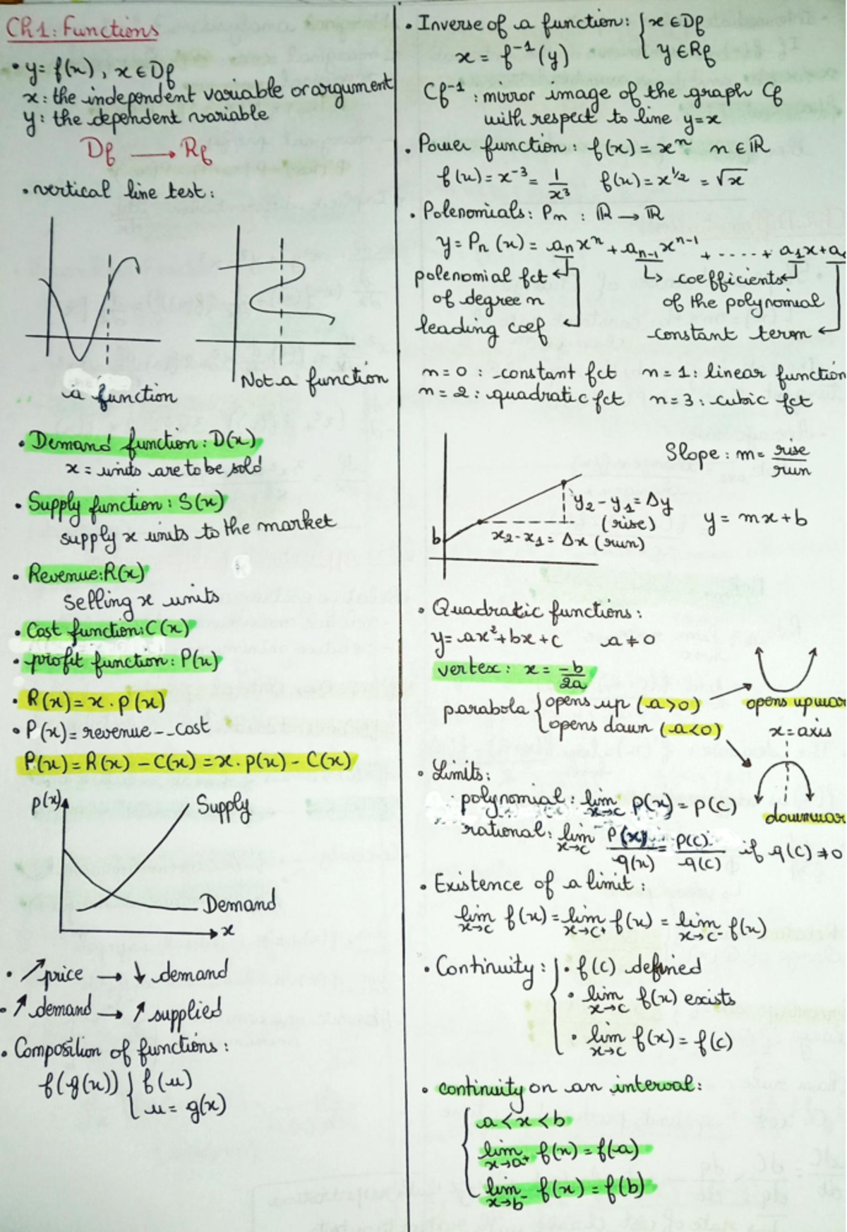 Calculus Summaries - Calculus for business - Studocu