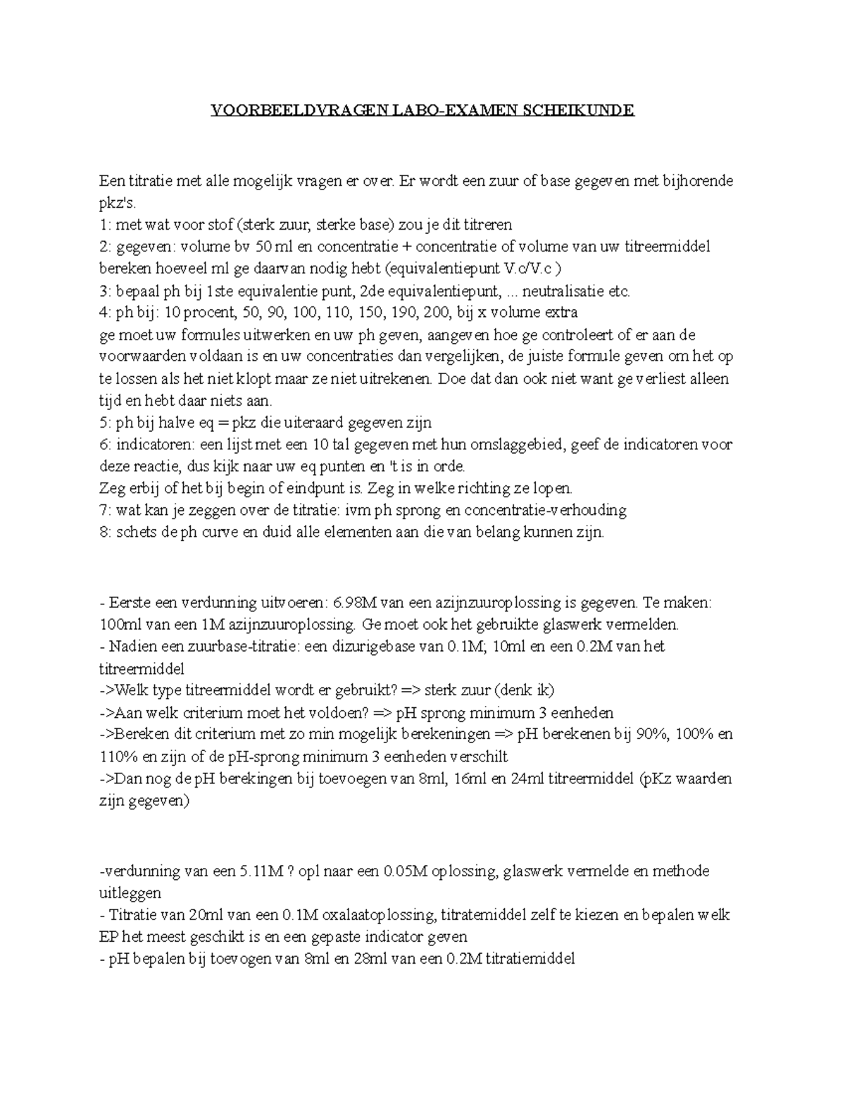 Proef/oefen Tentamen 11 Juli 2018, Vragen - VOORBEELDVRAGEN LABO-EXAMEN ...