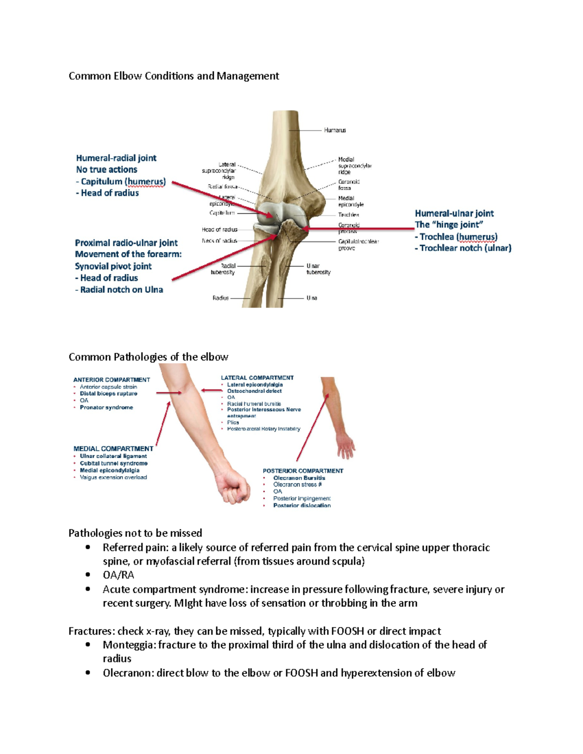 Elbow And Hand Conditions - Common Elbow Conditions And Management ...