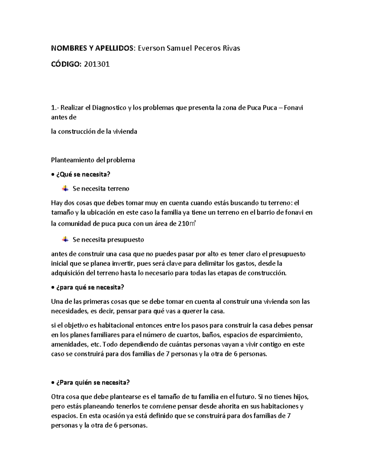 Diagnostico - NOMBRES Y APELLIDOS : Everson Samuel Peceros Rivas C”DIGO ...