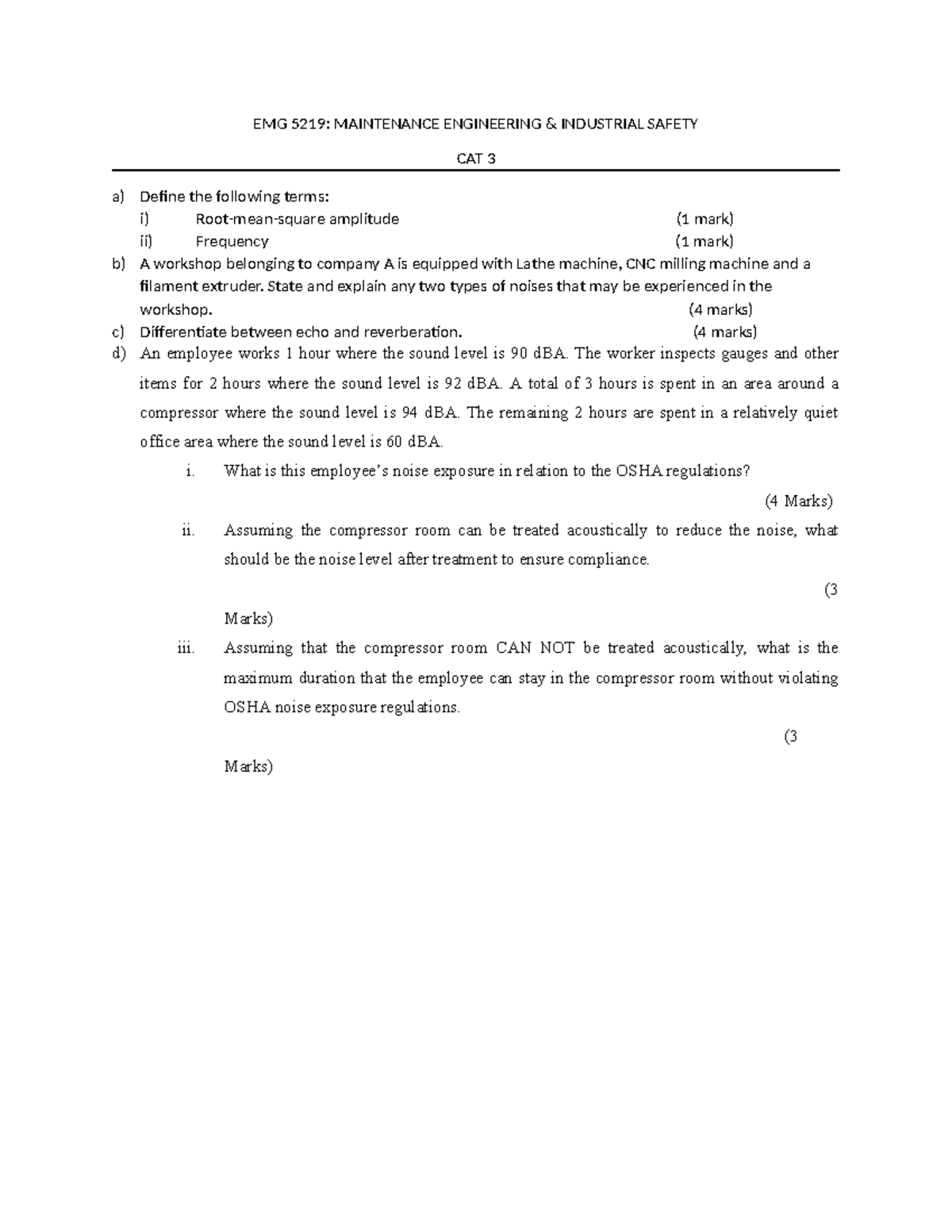 CAT 3 SEP 2023 012252 EMG 5219 MAINTENANCE ENGINEERING & INDUSTRIAL