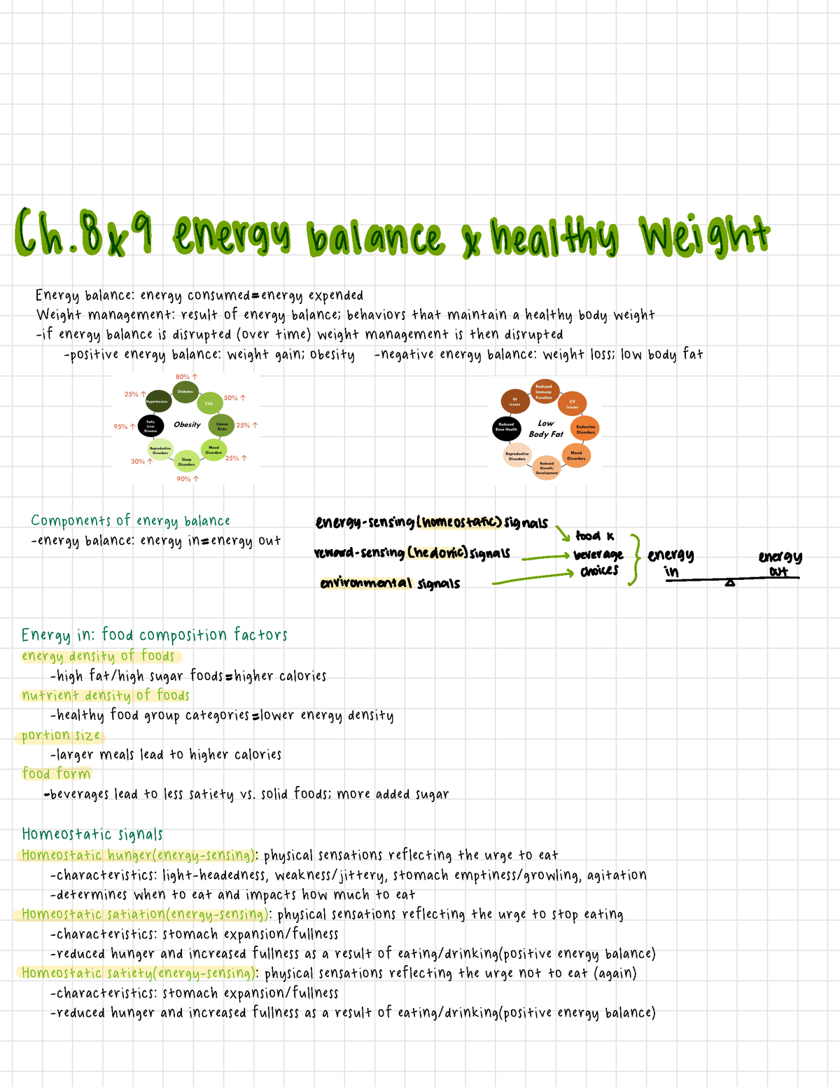 Nutrition Ch. 8-9 - Energy Balance: Energy Consumed Energy Expended ...