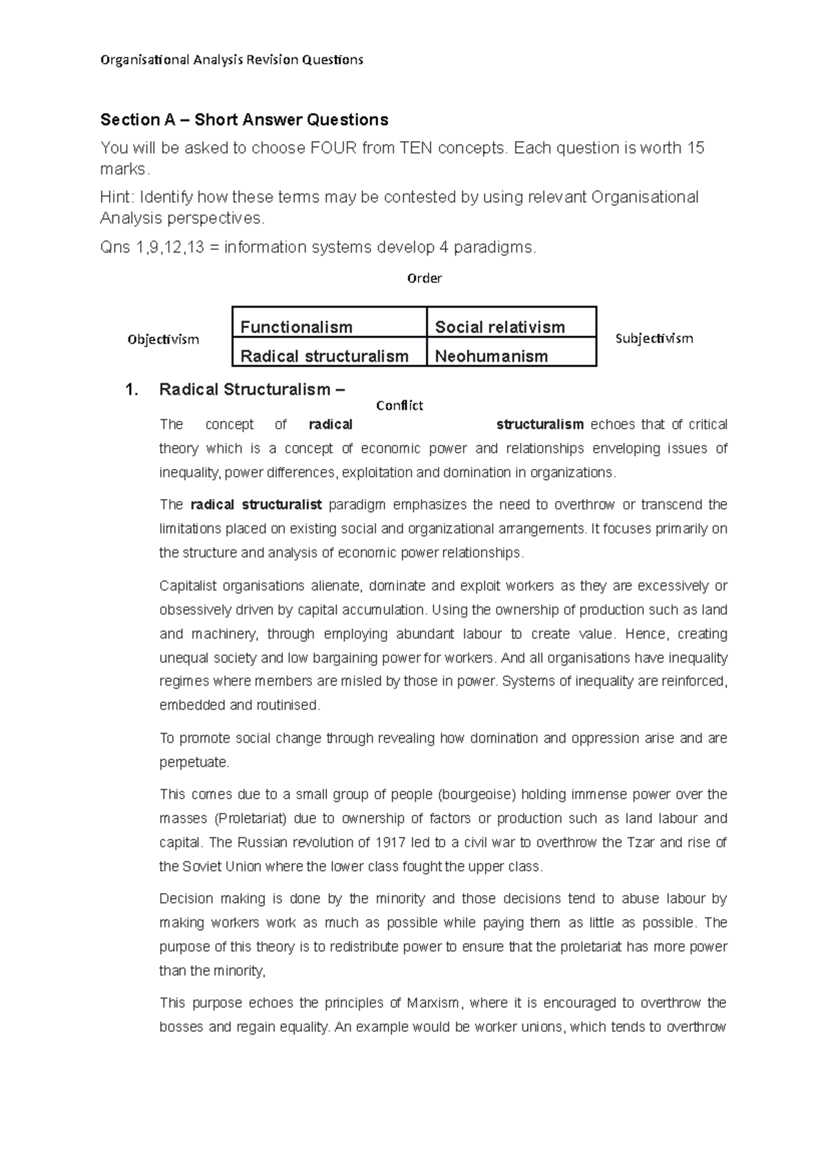 EXAM Exam April 2018, questions and answers - Section A – Short Answer ...