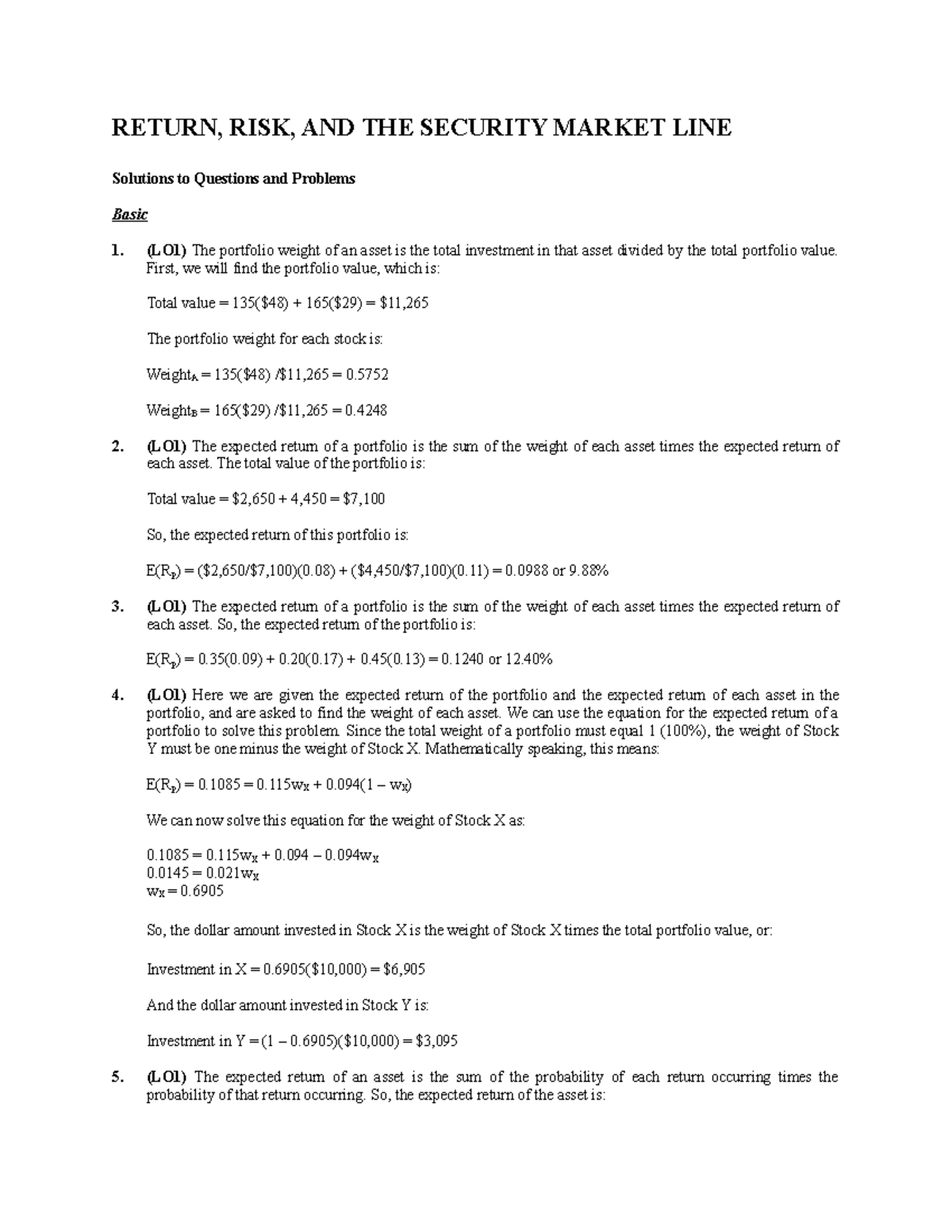 solutions-to-questions-and-problems-ch-13-return-risk-and-the