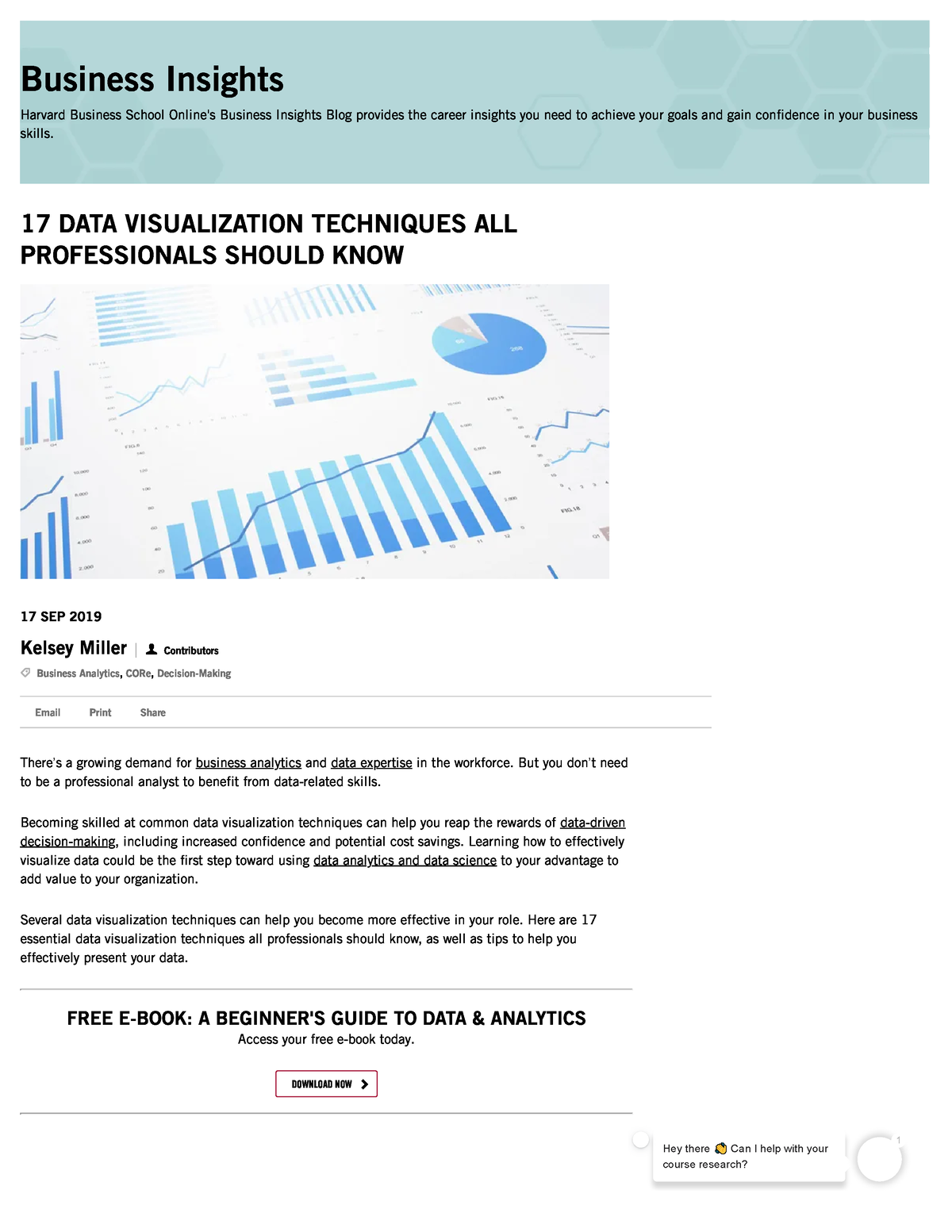 17 Important Data Visualization Techniques HBS Online - 17 DATA ...