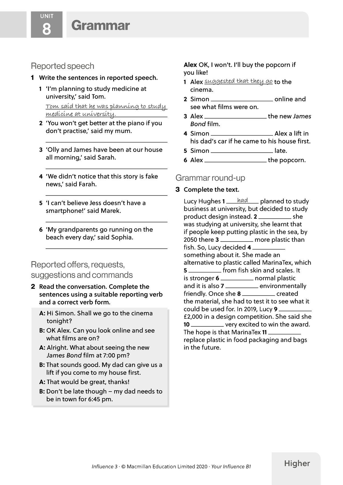 reported speech exercises pdf macmillan