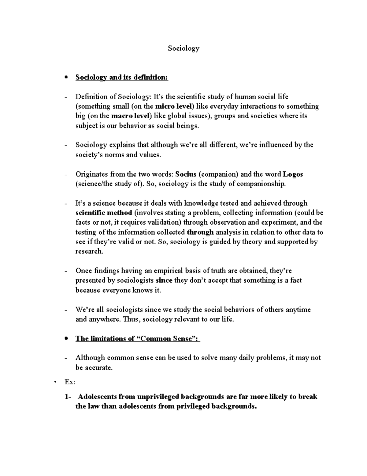 CH1 - Sociology Sociology and its definition: Definition of Sociology ...