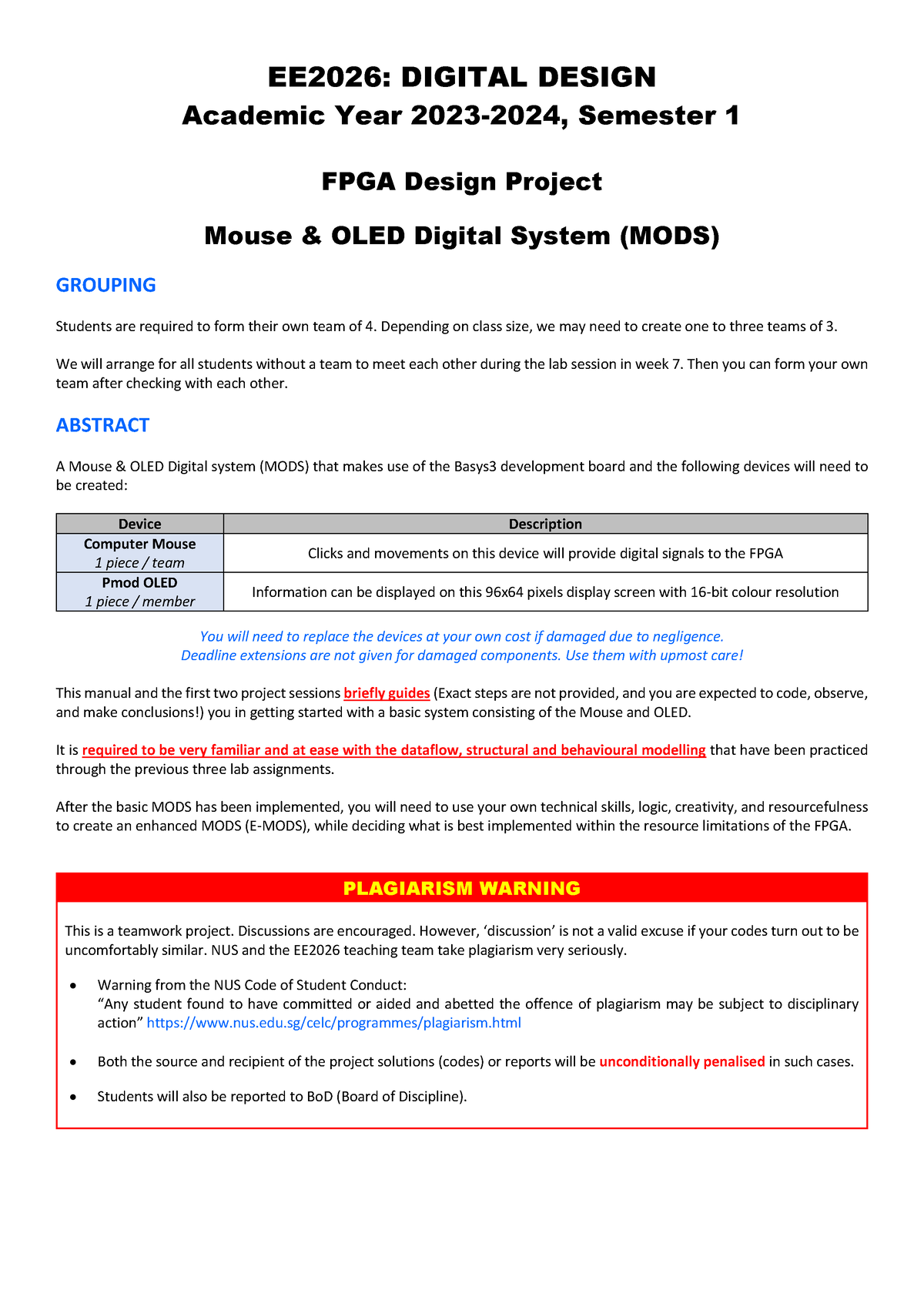 EE2026 Project Manual EE2026 DIGITAL DESIGN Academic Year 20 23   Thumb 1200 1697 