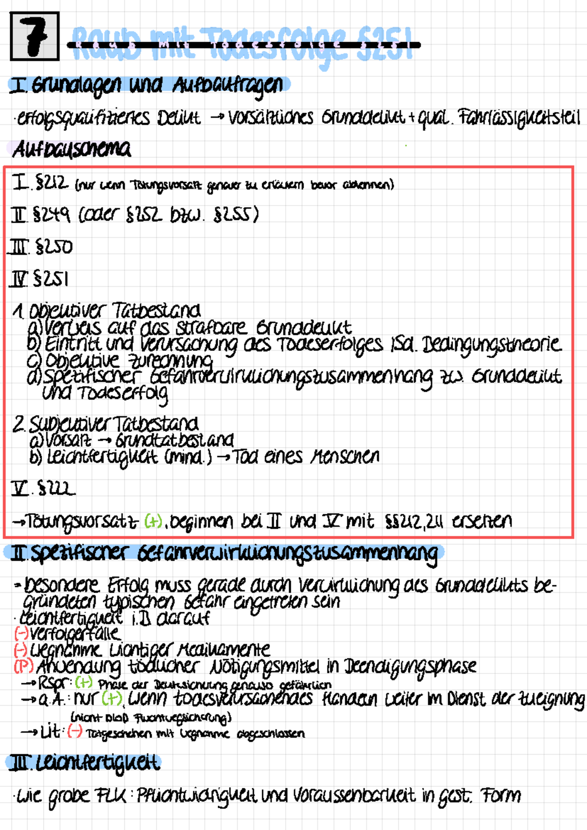 Raub Mit Todesfolge Schema Raub mit Todesfolge §251 - ] R a u b M It TO a e s f 0 Ig e § 2 5 I I