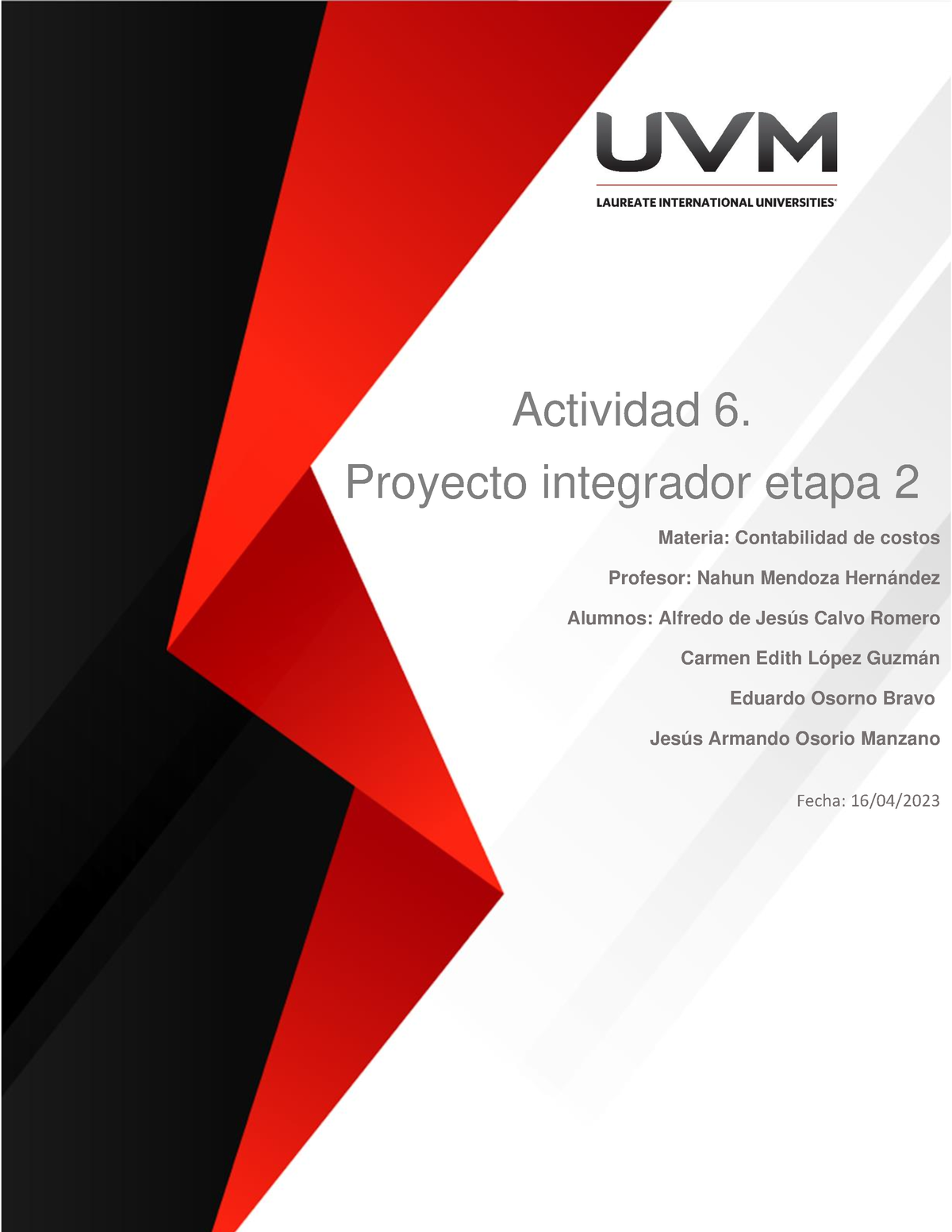 Actividad 6. Proyecto Integrador Etapa 2 - Actividad 6. Proyecto ...