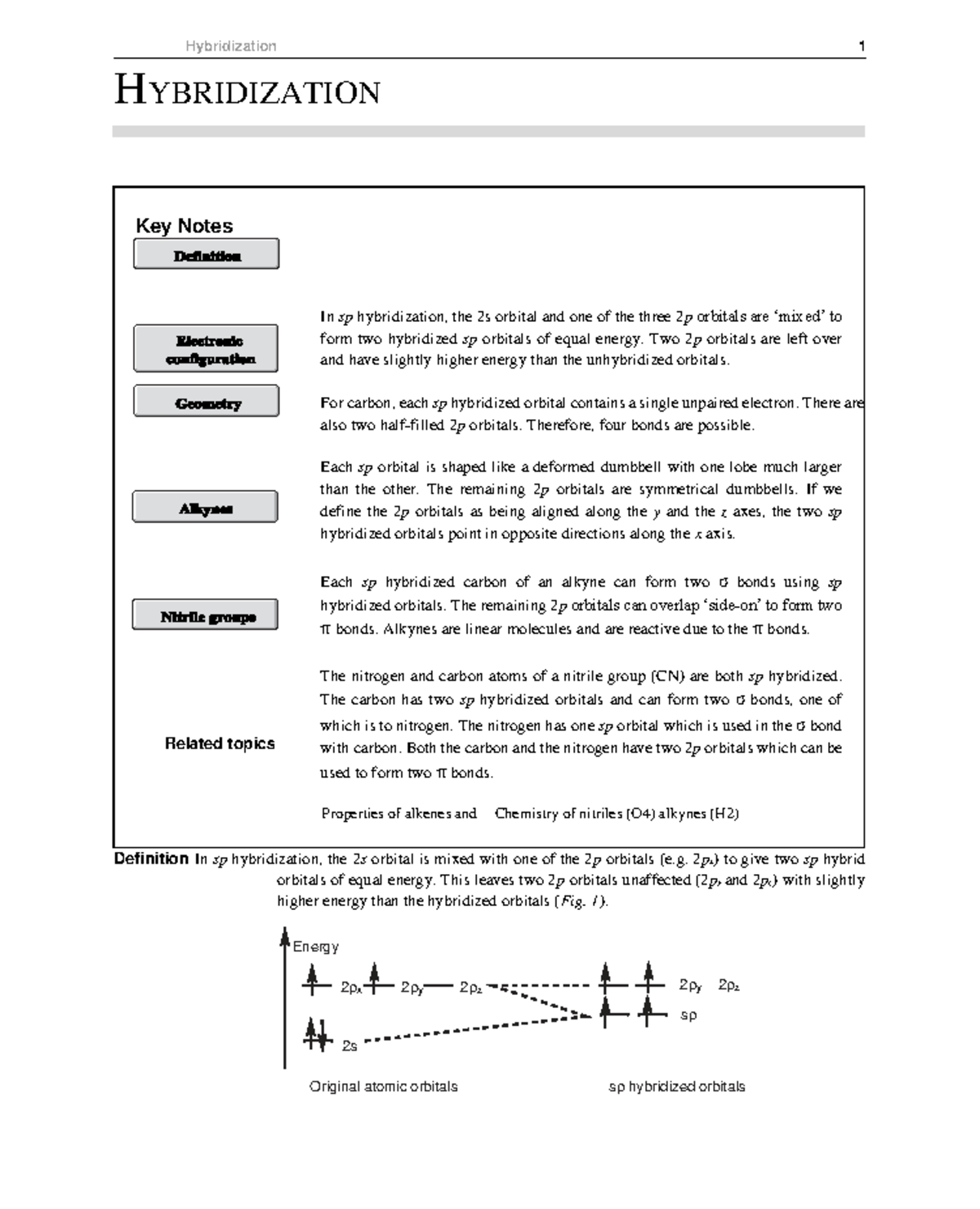 Hybridization part 2 - Hybridization 1 HYBRIDIZATION Key Notes Related ...