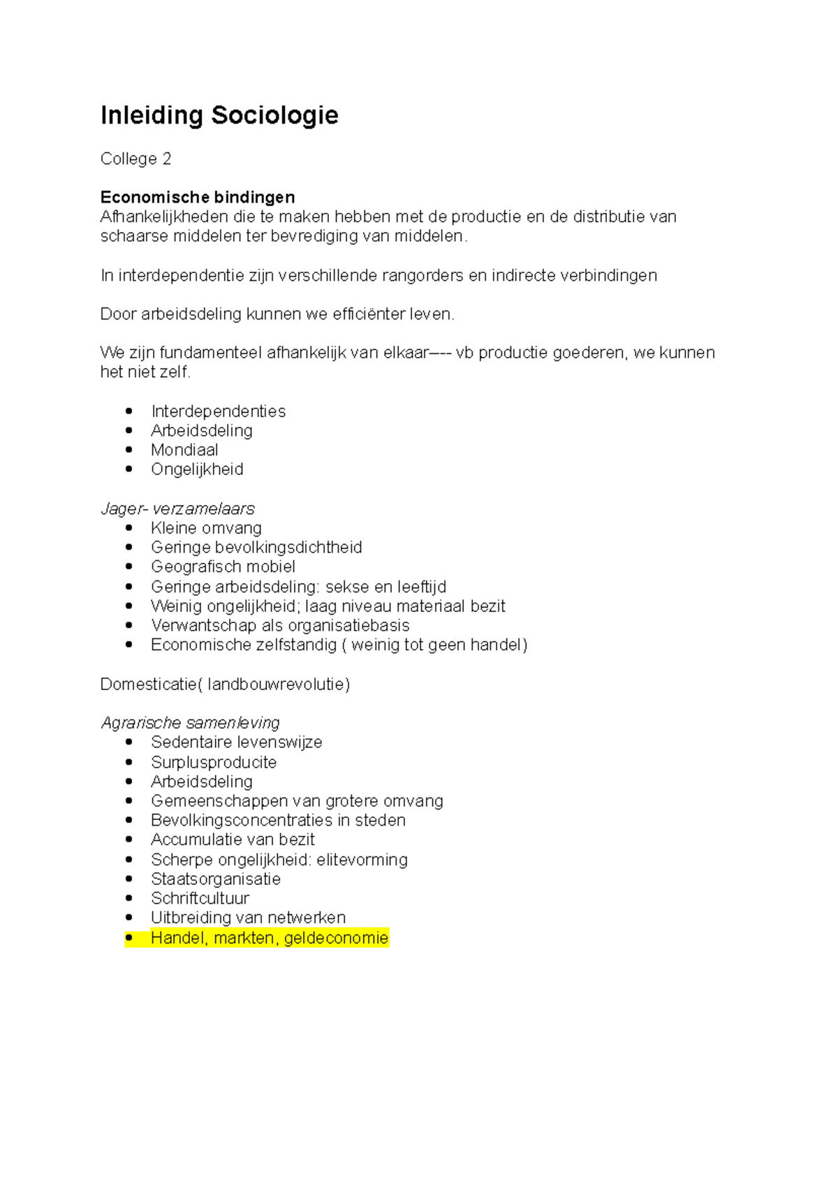 Inleiding Sociologie Hoorcollege - College - Aantekeningen, Colleges 1 ...