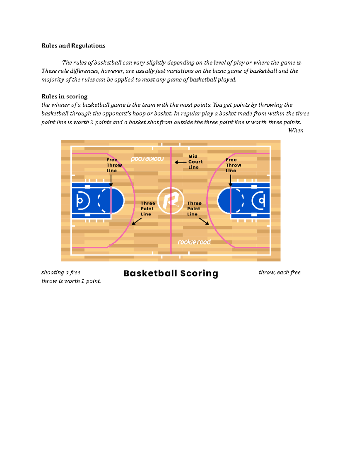 Rules and Regulations Physical Education 4 Rules and Regulations The rules of basketball can