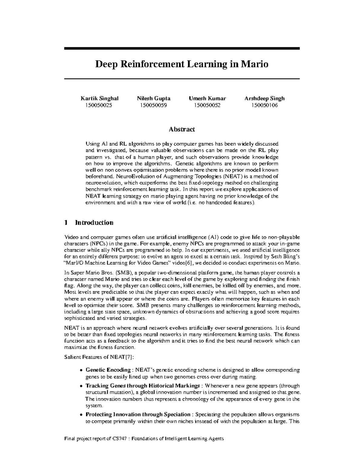 Mario Neat - machine learninng - Deep Reinforcement Learning in Mario ...