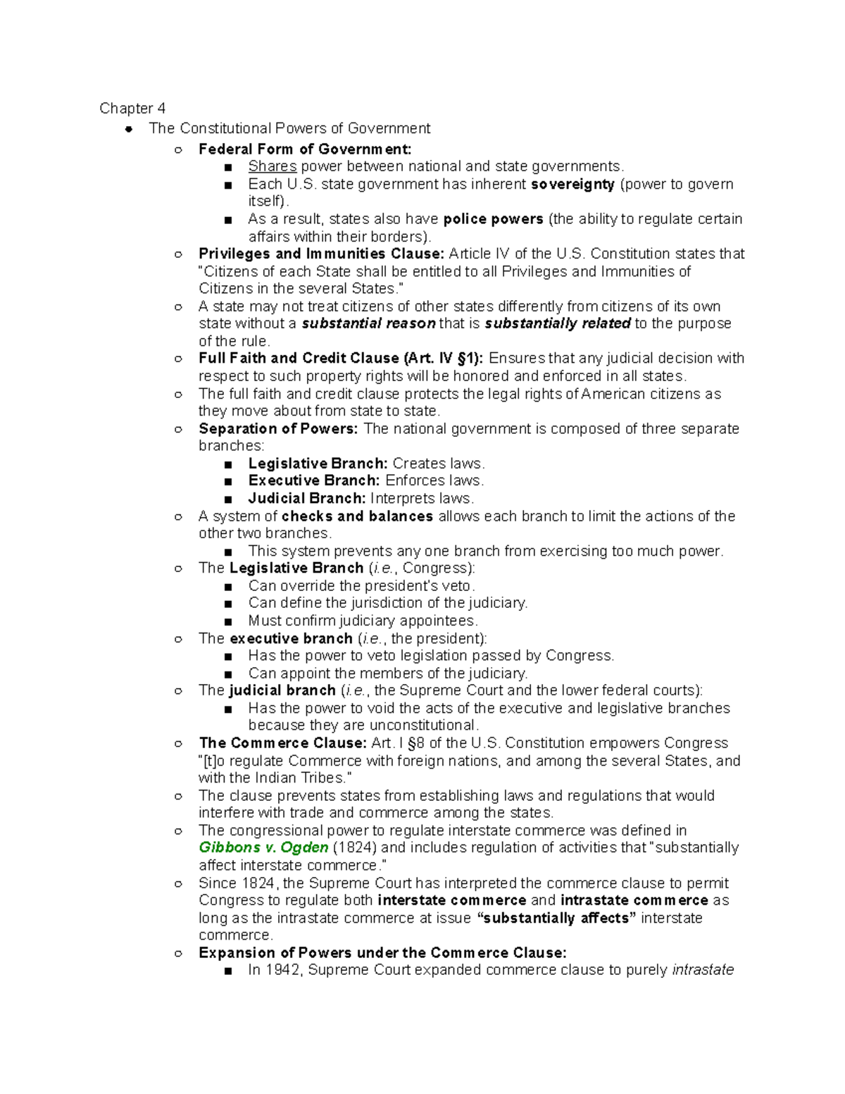 assignment worksheet 4 1 the constitutional powers of government