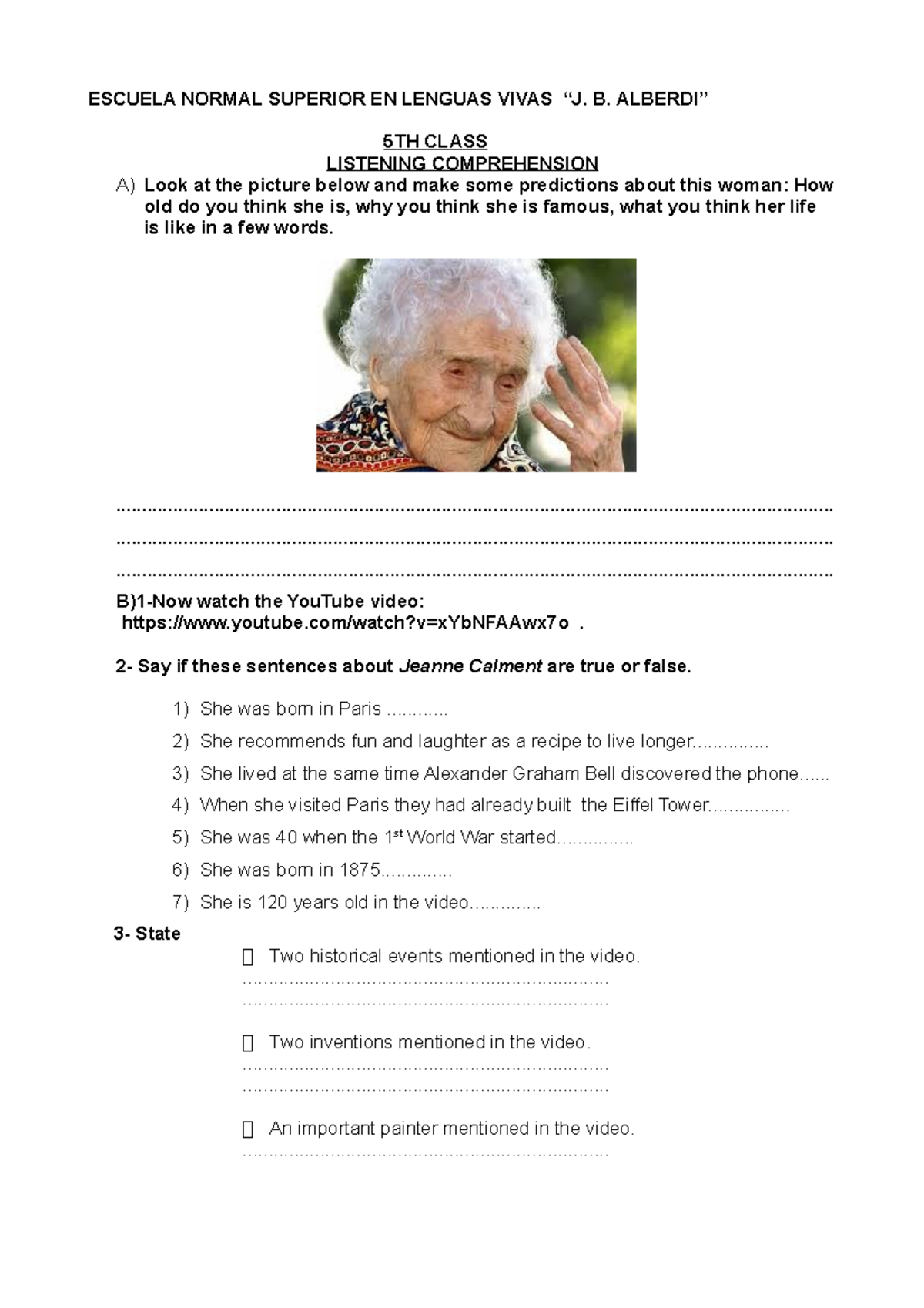 5TH Class Exercises 7 DE Abril DE 2020 - Ingles - Siglo 21 - Studocu