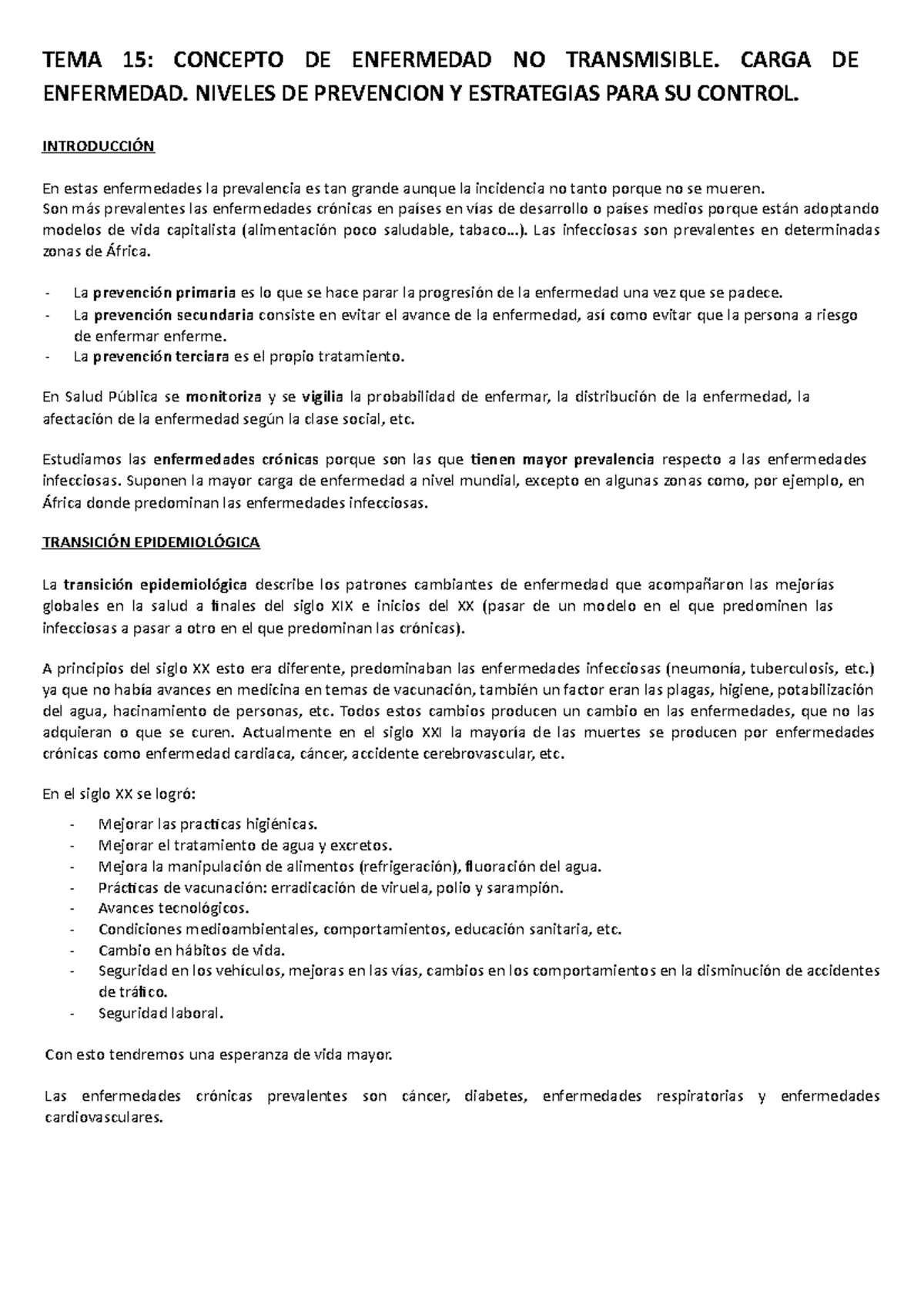 Tema 15. Concepto de enfermedad no transmisible - TEMA 15: CONCEPTO DE ...