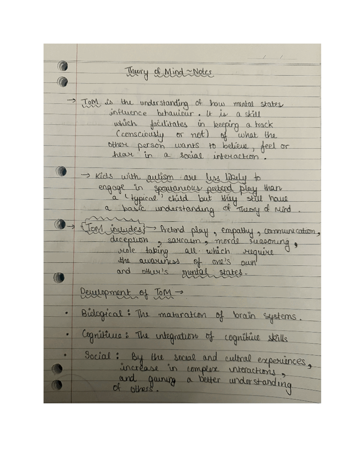 Theory of Mind Notes - PSYC20008 - Studocu