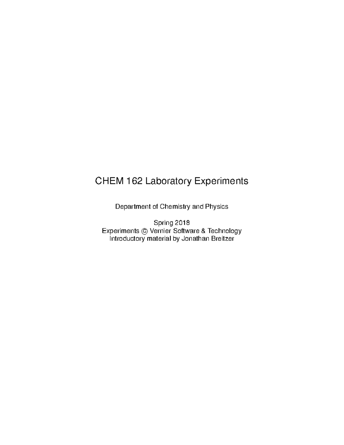 162manual - CHEM 162 Laboratory Experiments Department Of Chemistry And ...