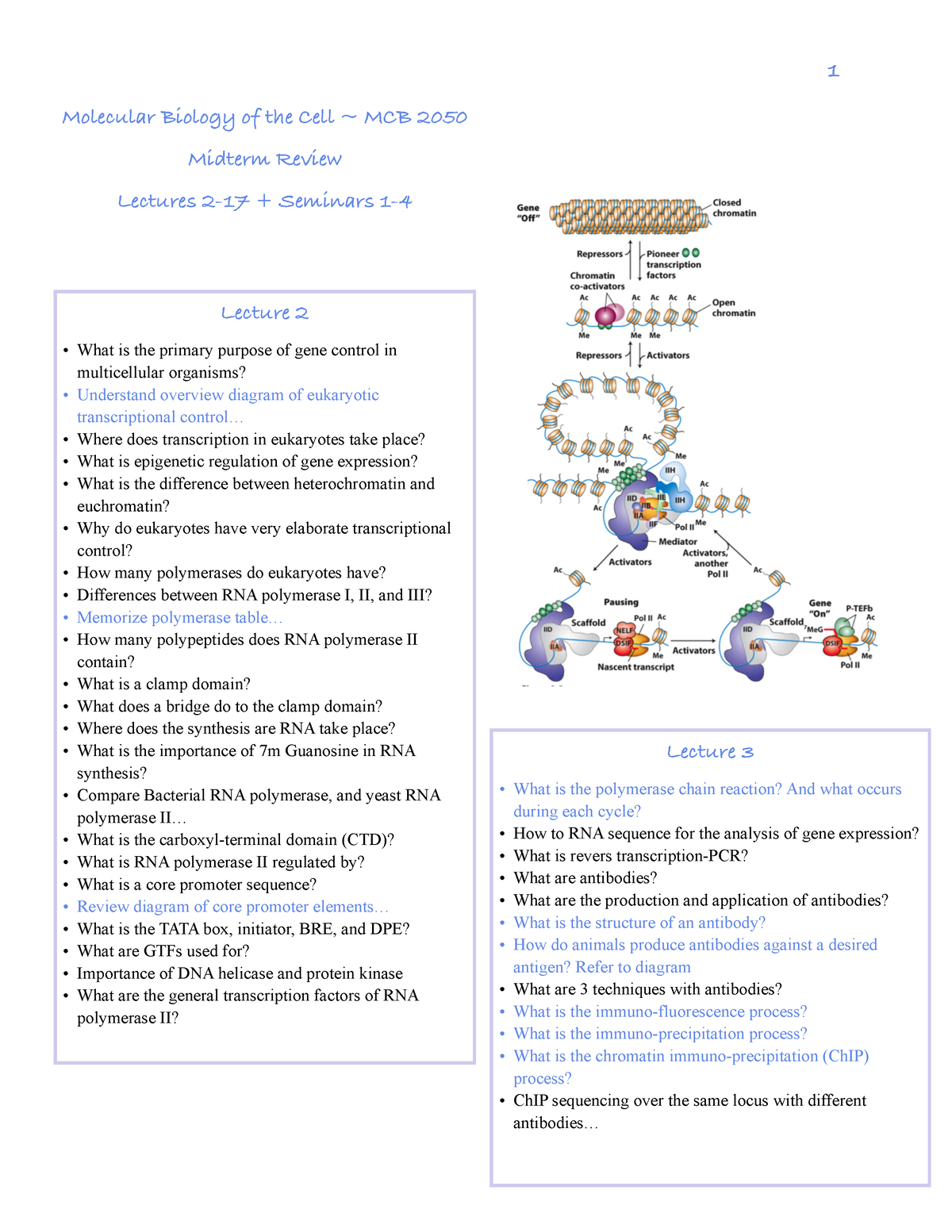 Midterm Review Guide MCB 2050 U of G Studocu