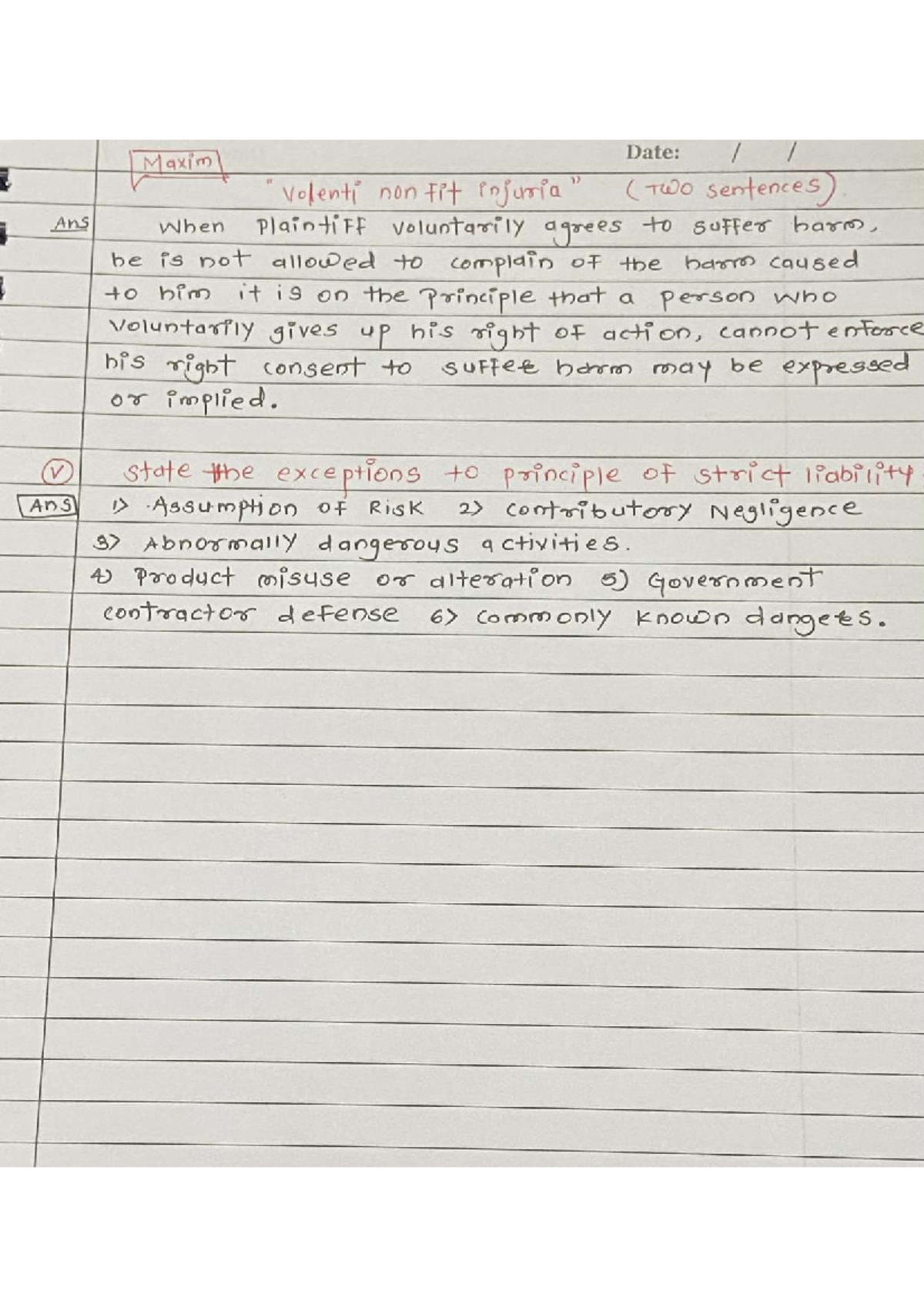 Law of Tort Answer and Important Question - Practical Training - Studocu