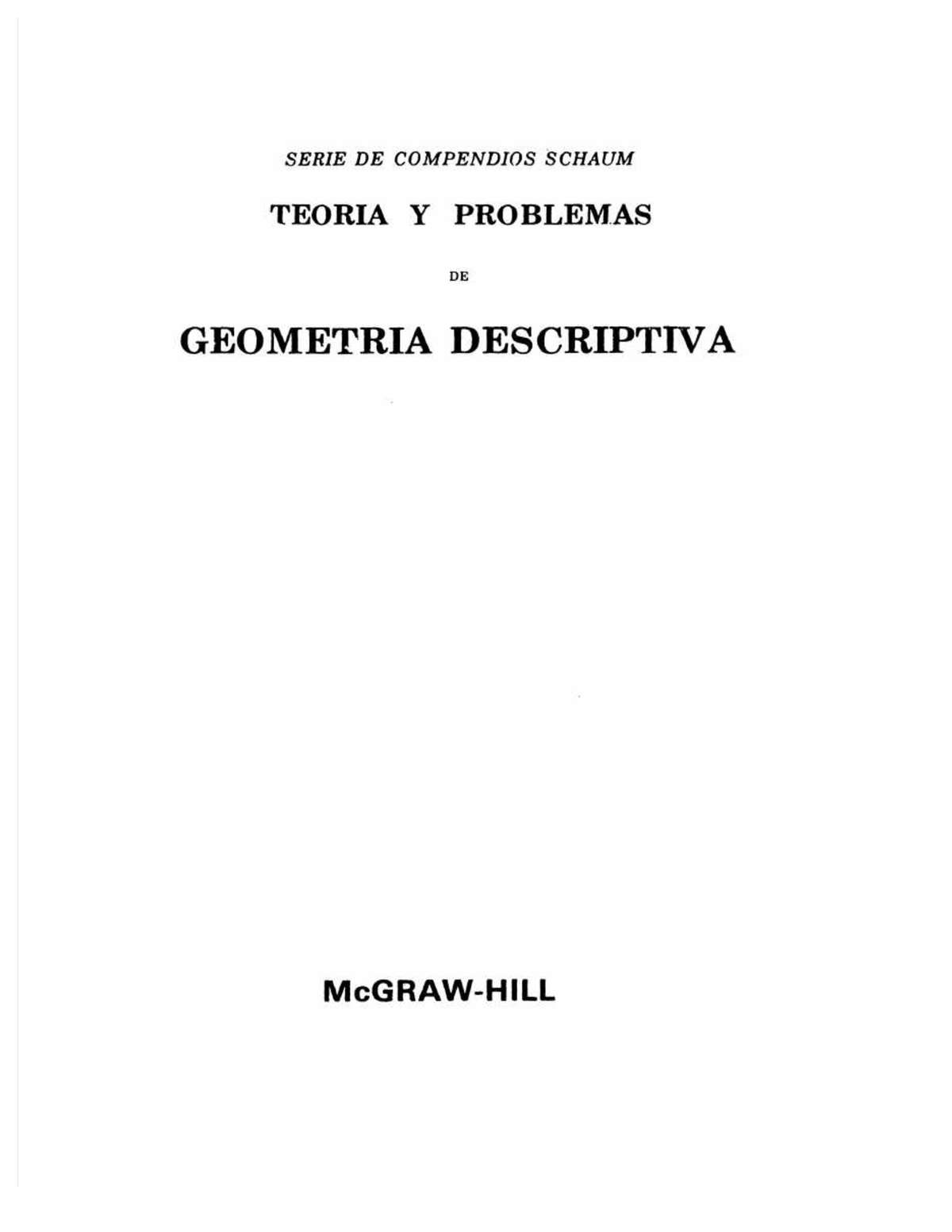 Geometria Descriptiva Minor Hawk Sshaum - SERIE DE COMPENDIOS SCHAUM ...