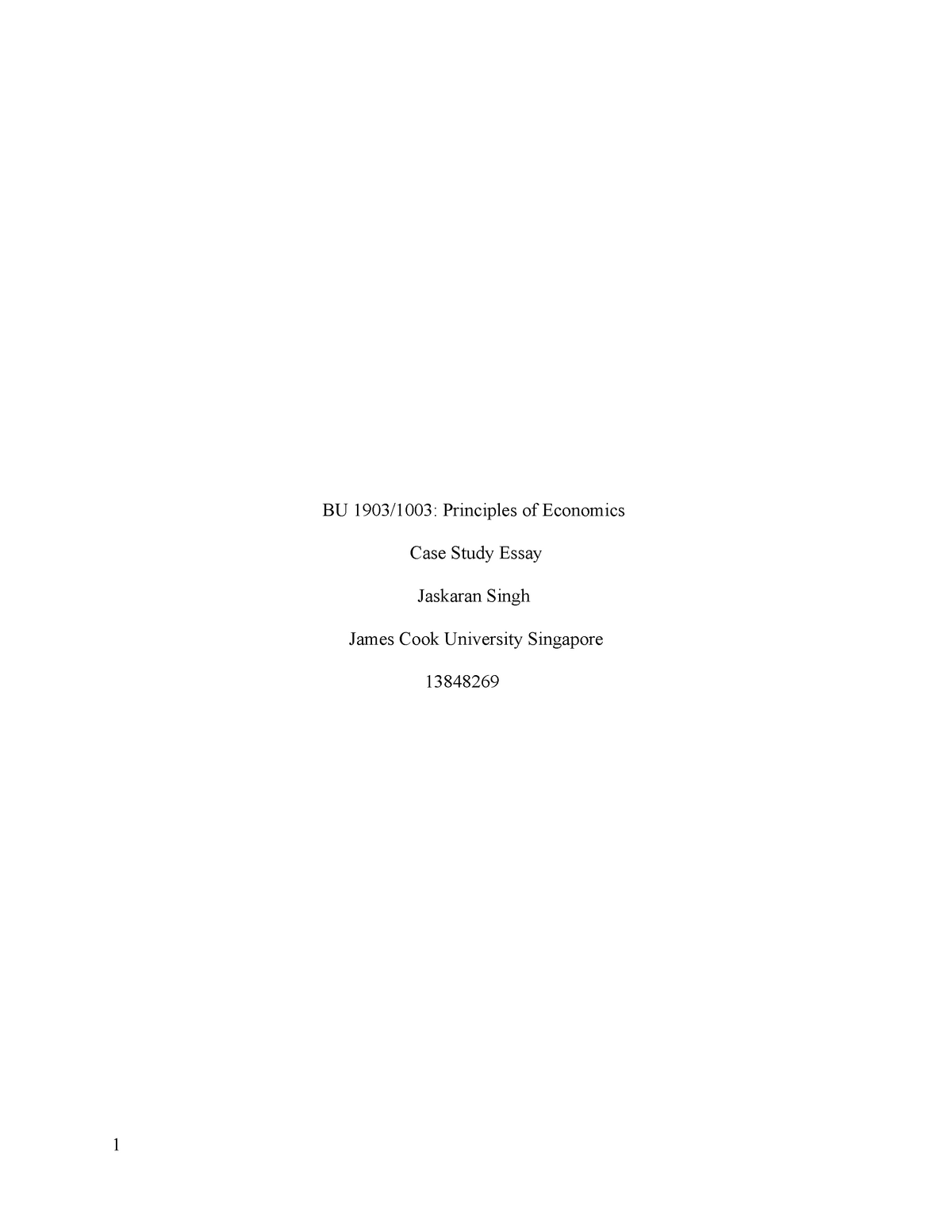 Jaskaran Singh 1903 - Good Assignment - Bu 1903 1003: Principles Of 