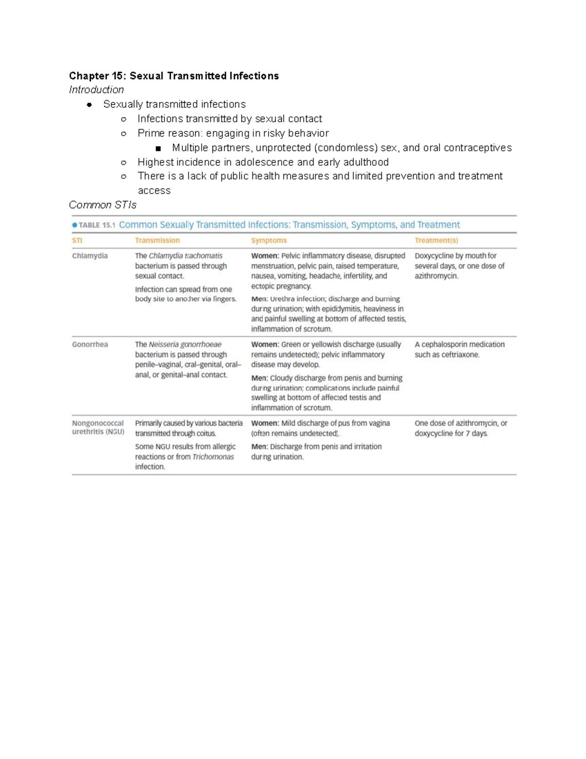 PSYC 210 Human Sexuality Exam 4 Lecture Notes - Chapter 15: Sexual ...