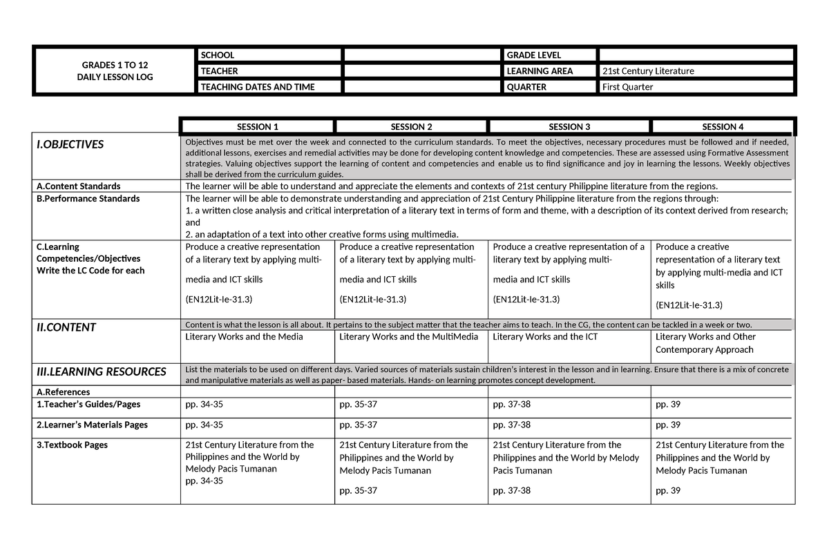 creative writing dll quarter 1 week 2