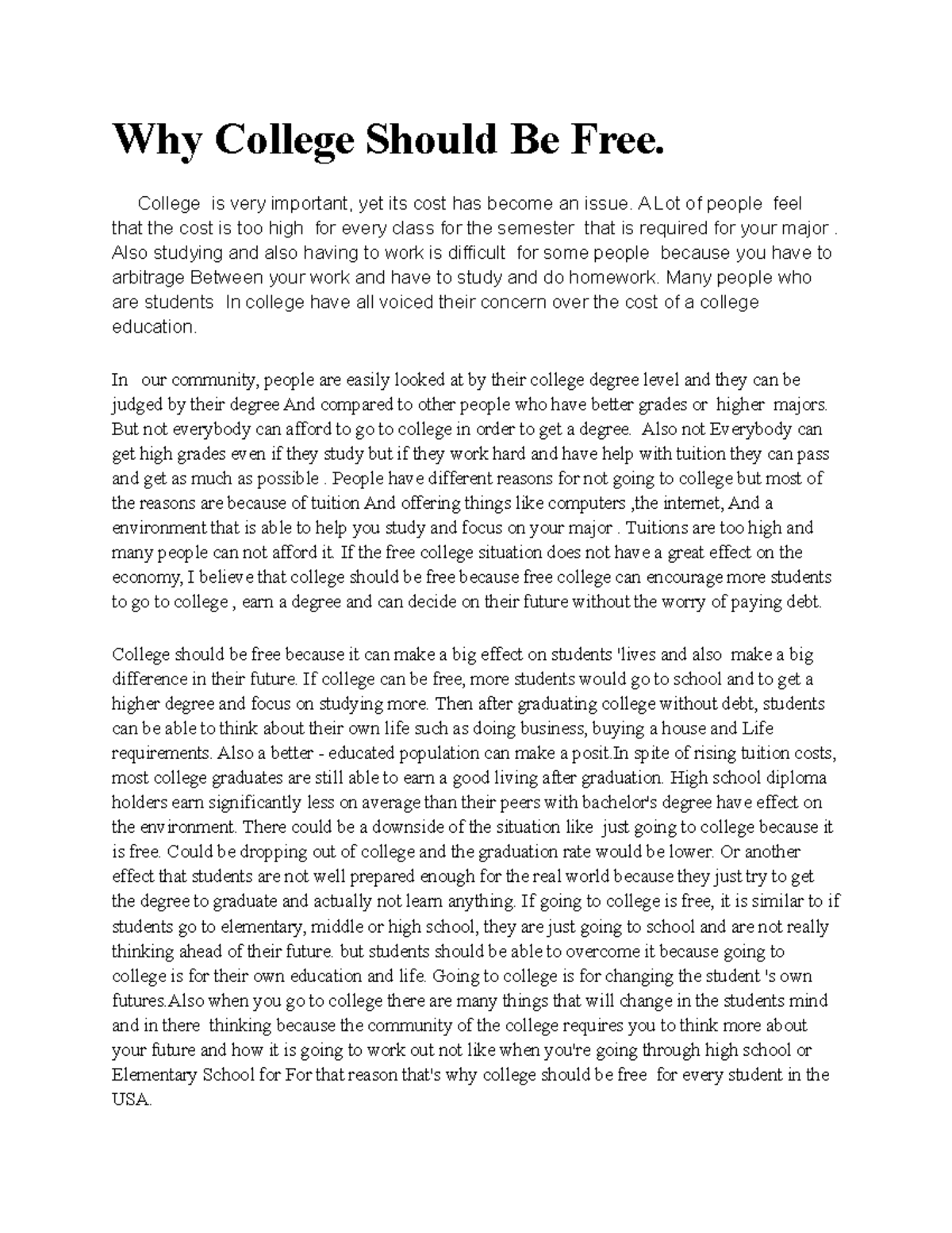 Why College Should Be Free - College Is Very Important, Yet Its Cost ...