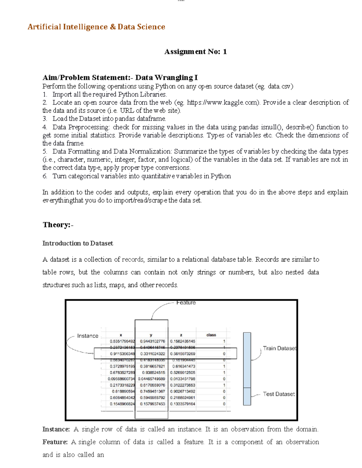 Ass-1 - Artificial Intelligence & Data Science Assignment No: 1 Aim ...