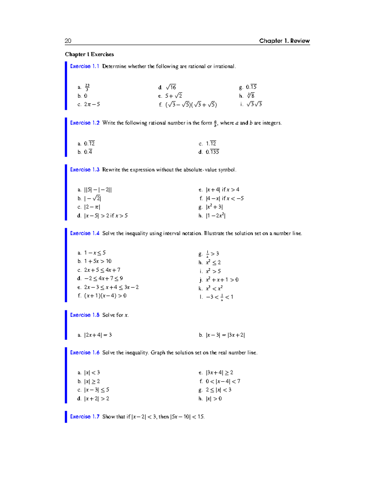 Chapter 1 Exercises - practice - 20 Chapter 1. Review Chapter 1 ...