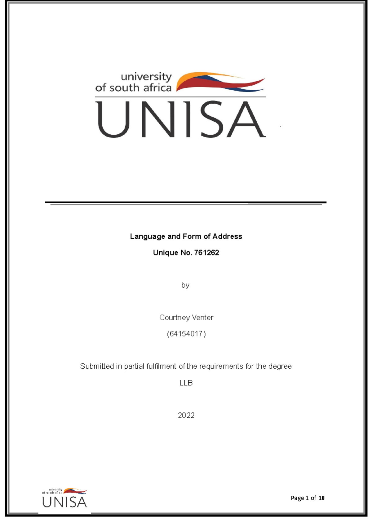 Administrative Law ADL2601 Administrative Law ADL2601 ADL2601 Unisa Studocu