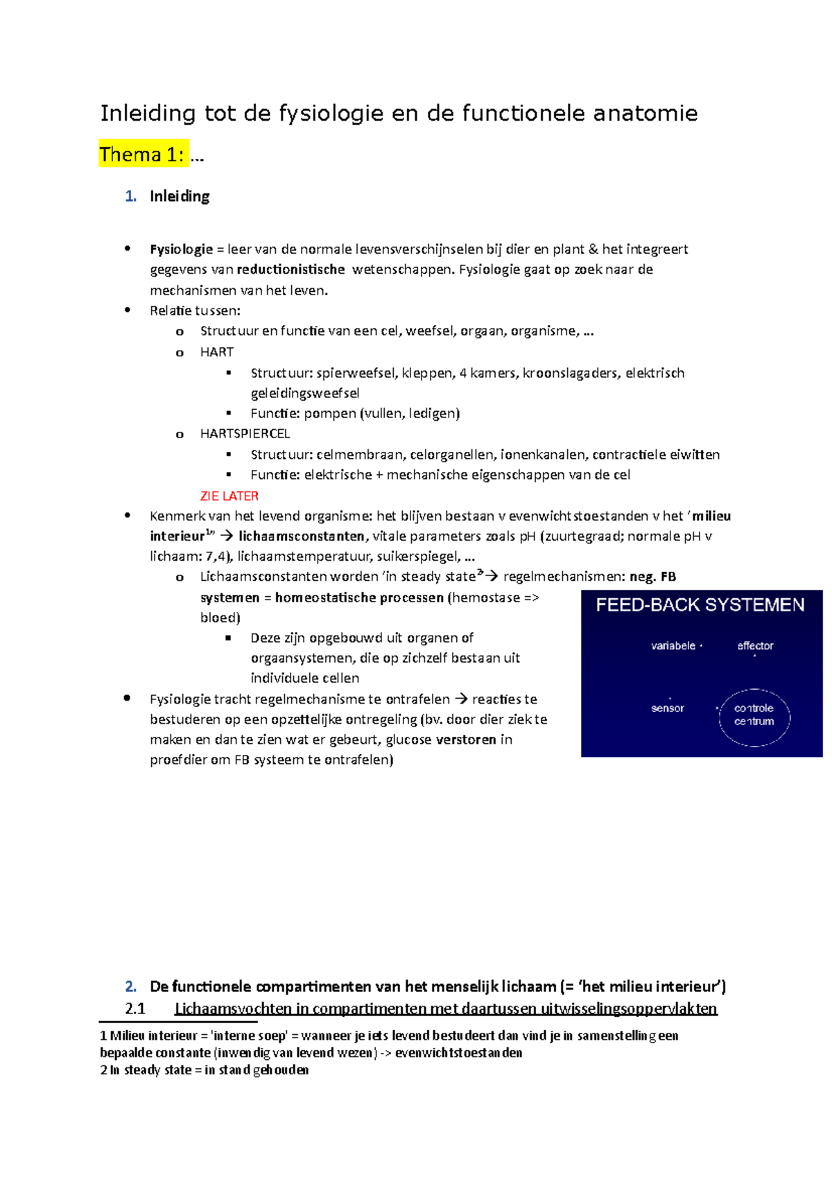 Inleiding Tot De Fysiologie En De Functionele Anatomie Samenvatting ...