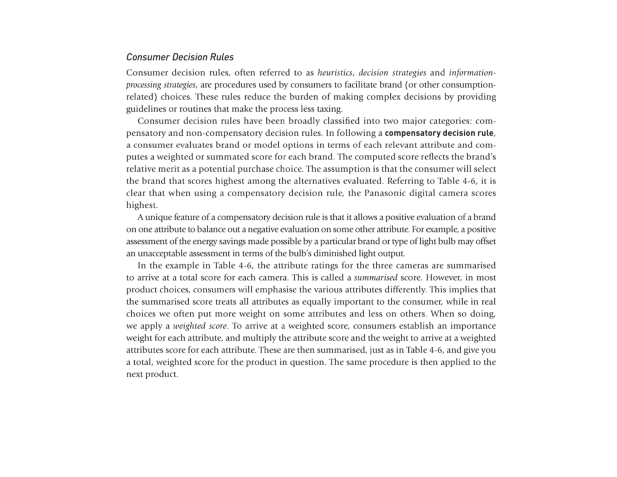 Consumer decision rules consumer behavior studocu