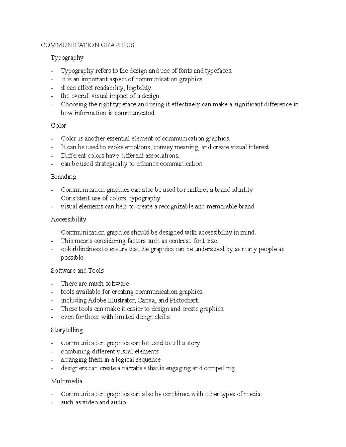Communication Graphics Notes 2 - COMMUNICATION GRAPHICS Typography ...
