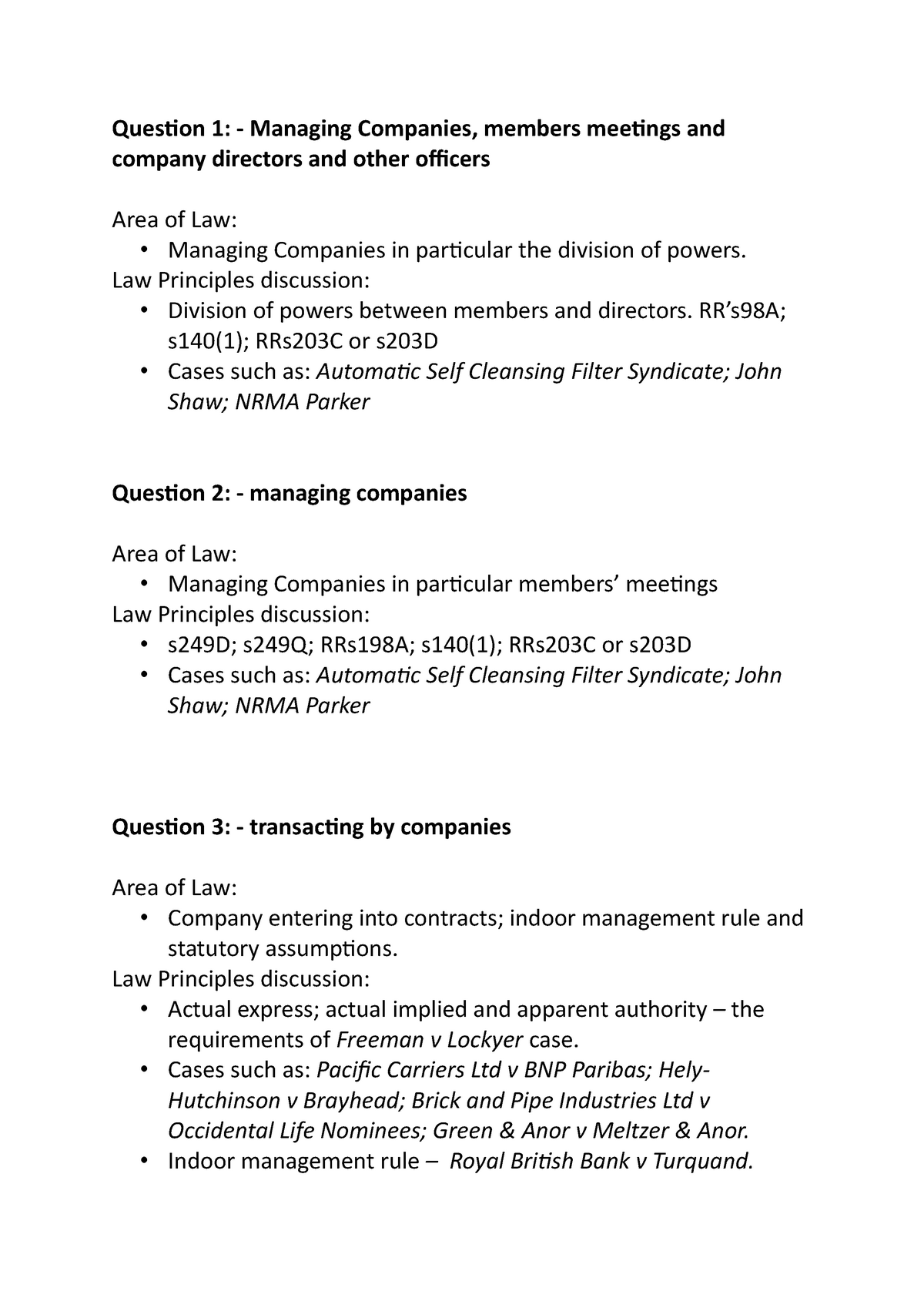 Valuable CFE-Law Feedback