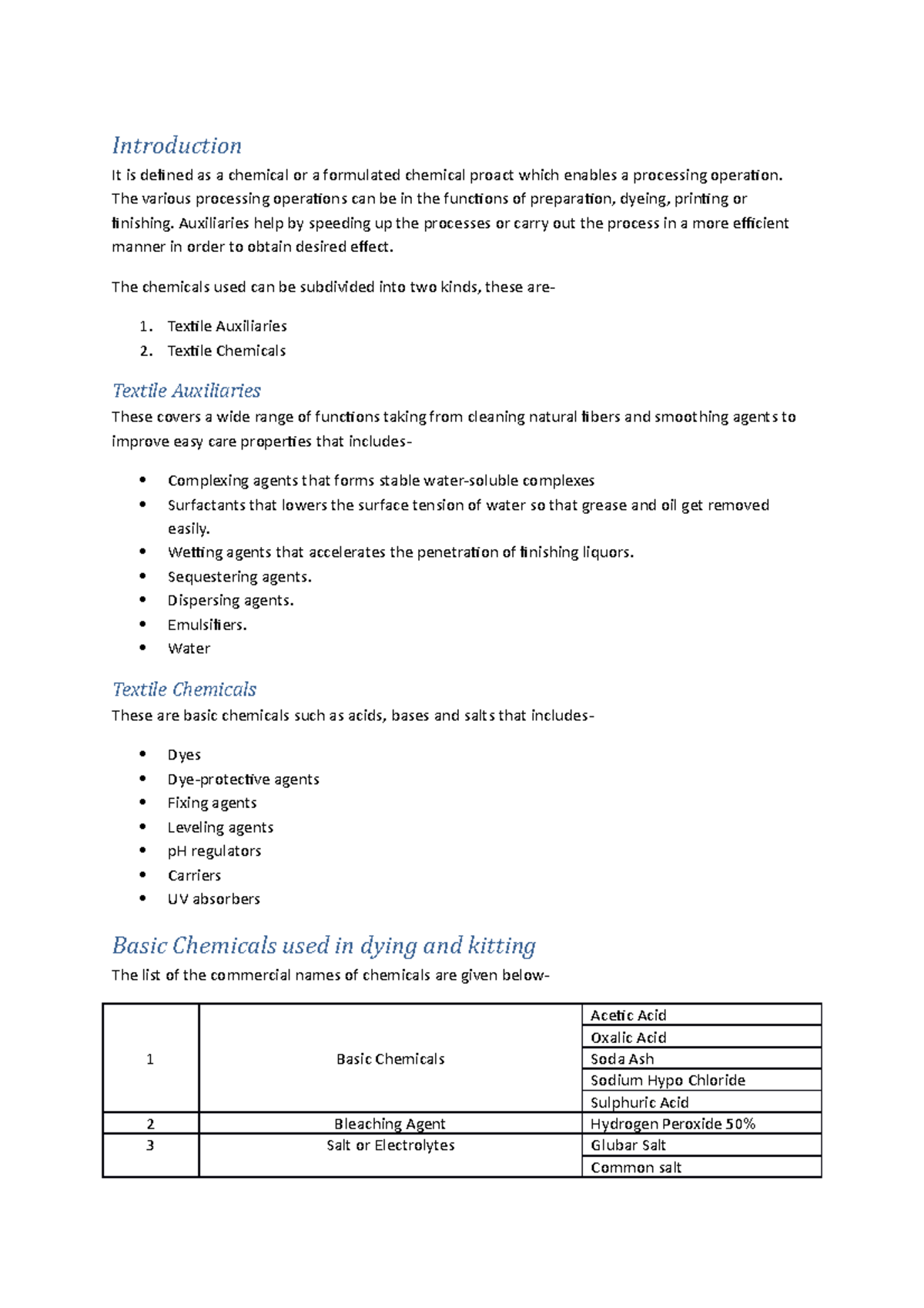 Chemical Industry Introduction It is defined as a chemical or a