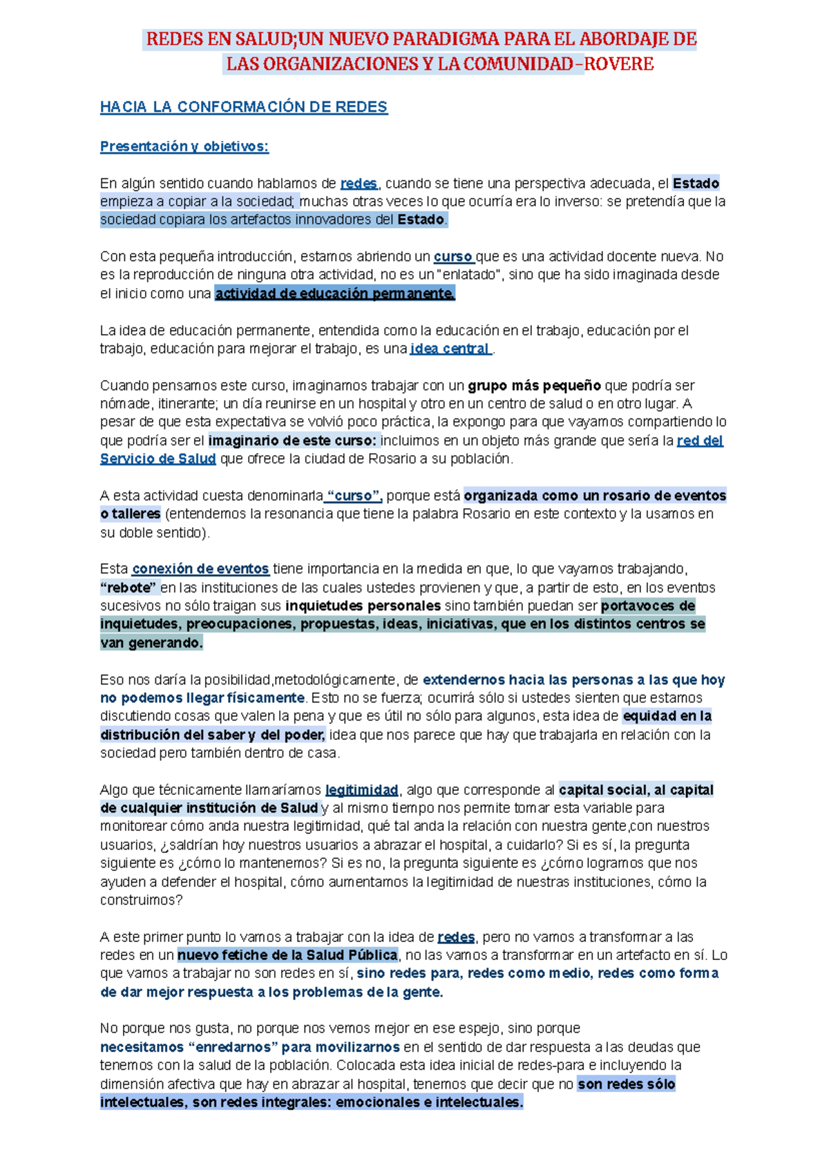 Redes y sist de salud Nº3 - REDES EN SALUD;UN NUEVO PARADIGMA PARA EL ...