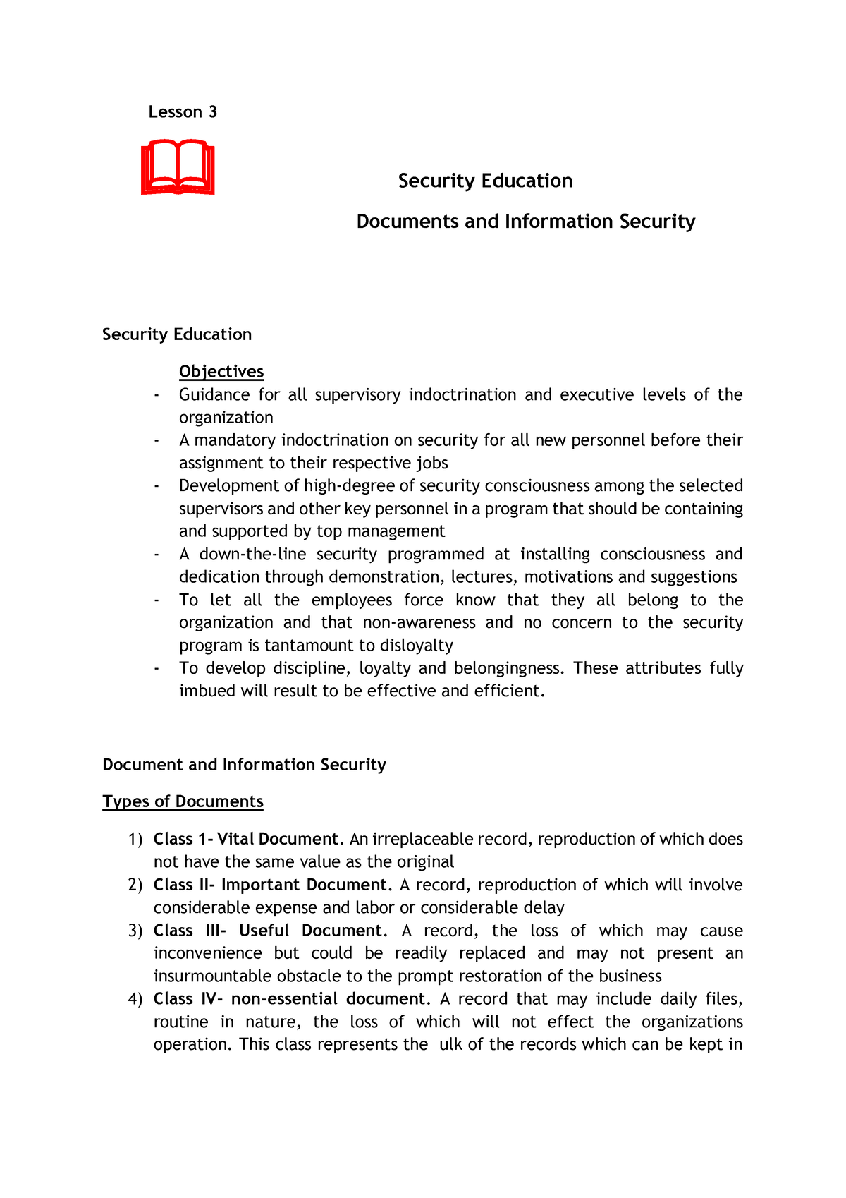 the importance of security education essay