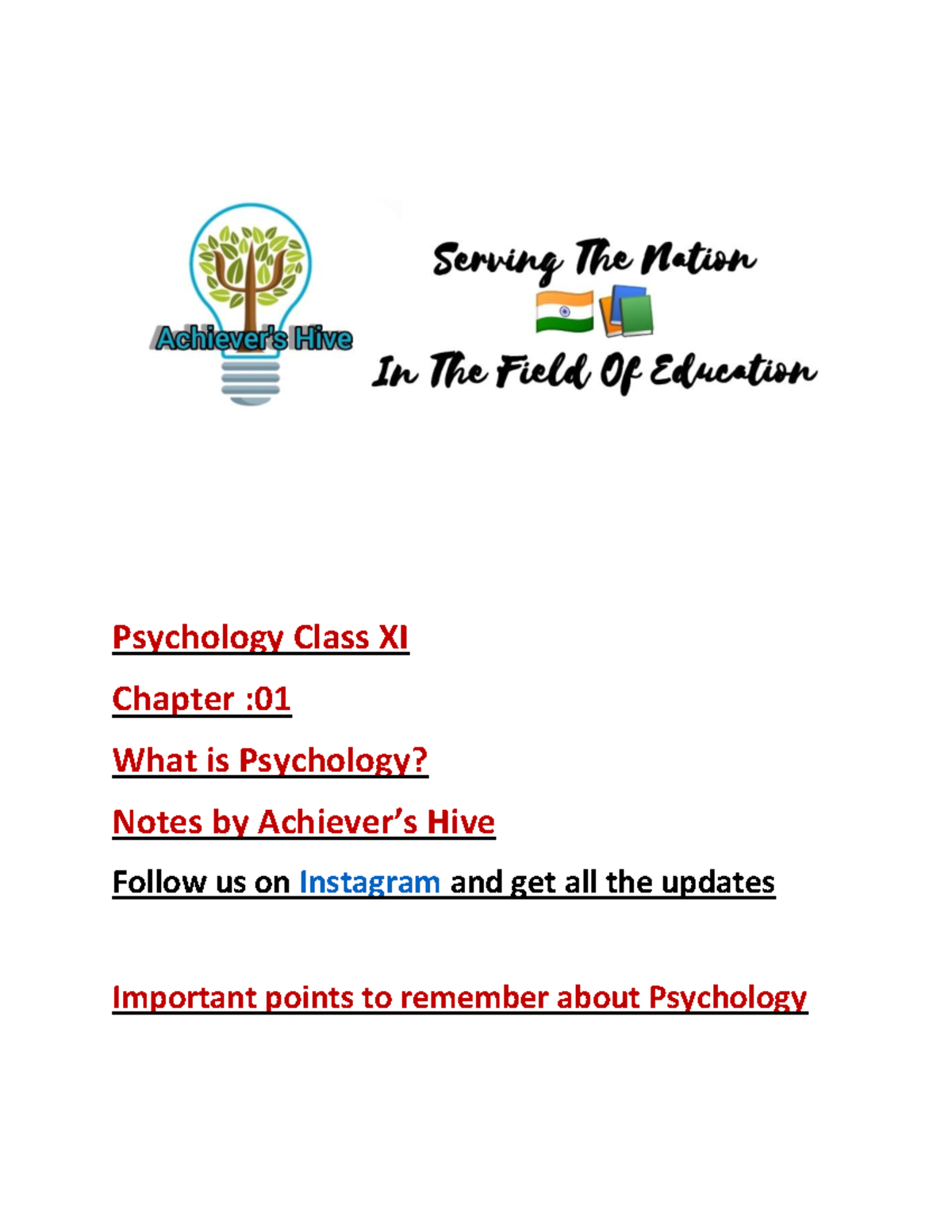 Psychology Class 11 Notes Chapter 2